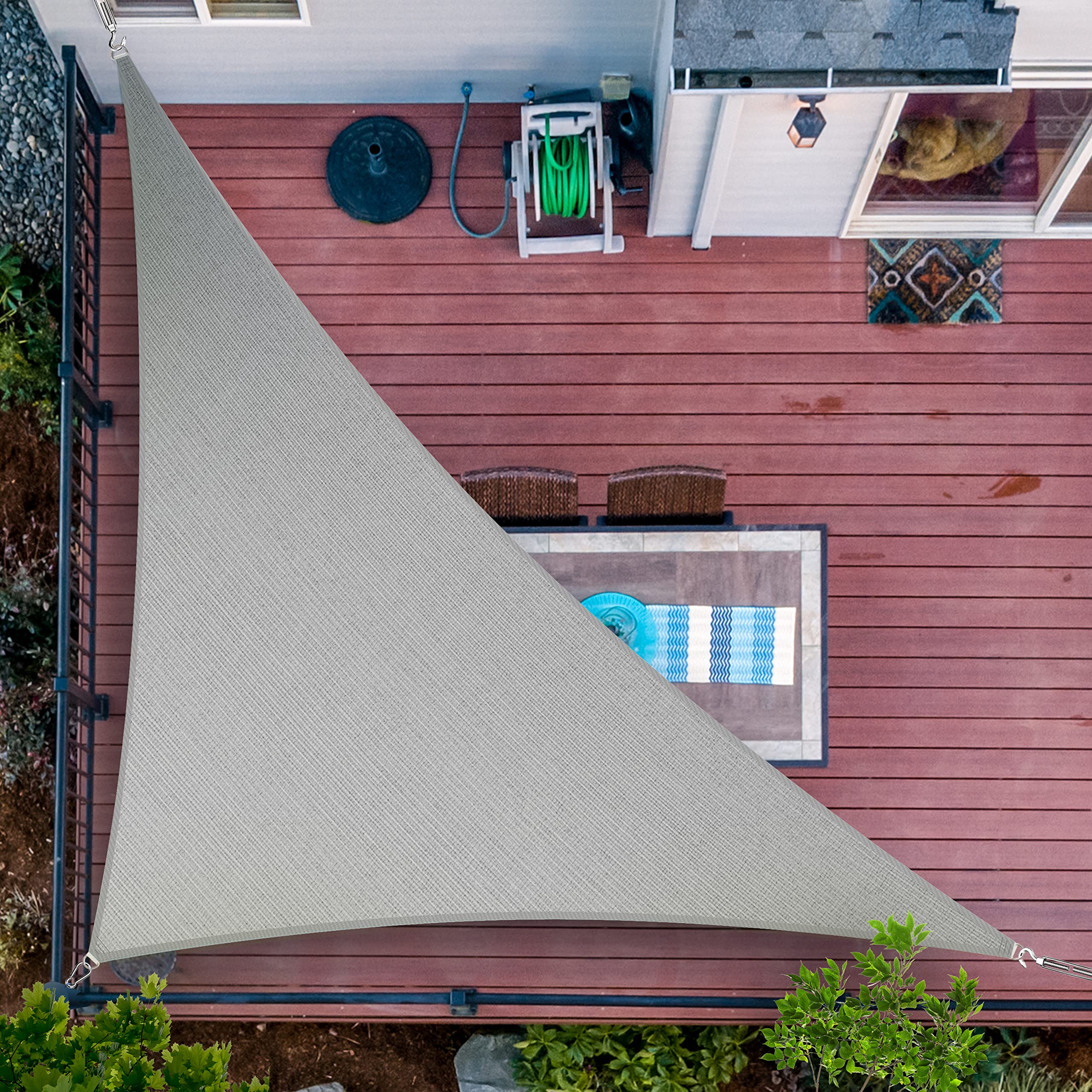 ShadeMart 13' x 19' x 23' Grey Right Triangle Sun Shade Sail - UV Resistant Waterproof Canopy Fabric for Outdoor Patio, Carport, Garden & Pool Area - Heavy Duty Customizable Size SMTAPT10
