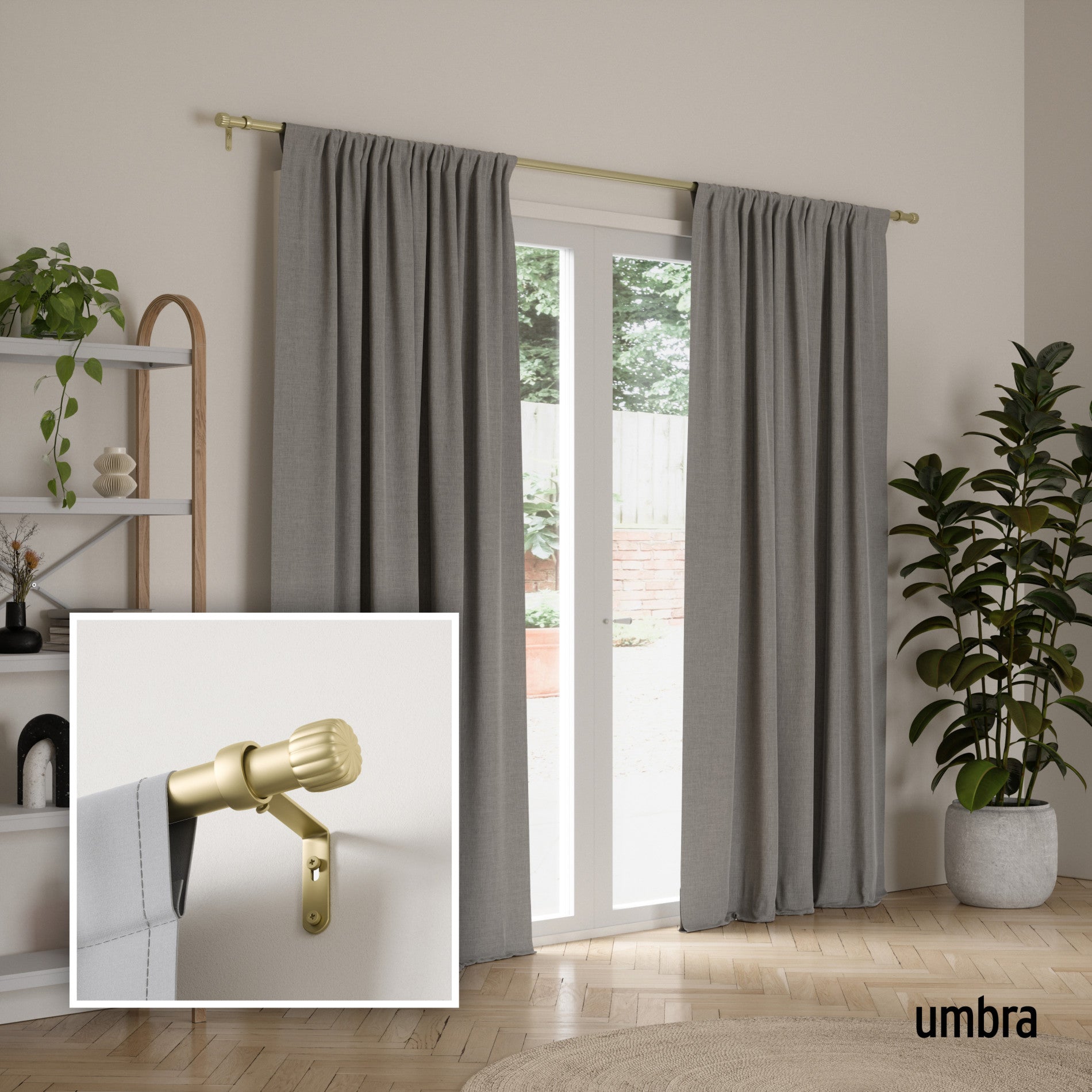 Cleo Curtain Rod - Adjustable Tension Window Curtain Rod for Home Decor, Black (28-48 inches) - Perfect for Living Room, Bedroom, and Office Windows