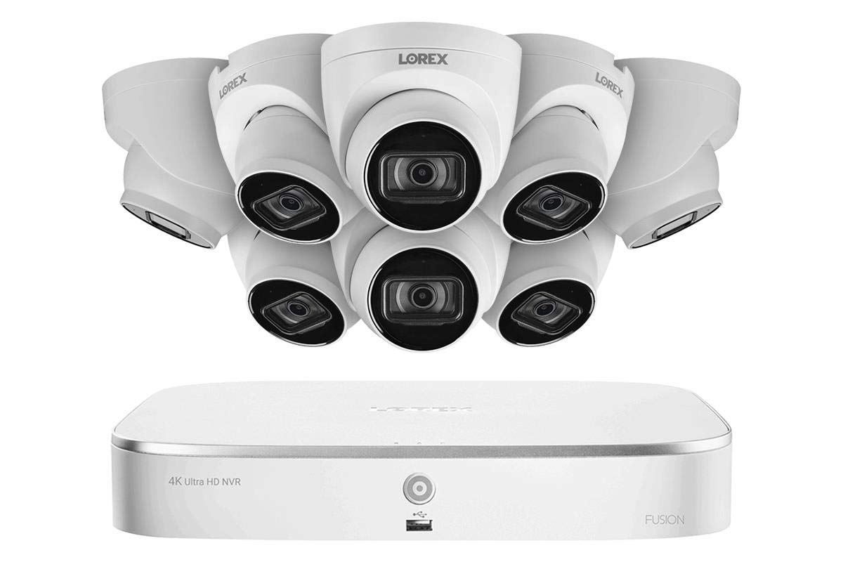 Lorex N4K2-88WD 8-Channel 4K NVR Security System with 8x 4K IP Dome Cameras - 8MP, Listen-in Audio, 130ft Night Vision, Color Night Vision - Ideal for Home & Business Surveillance, Indoor/Outdoor Security Monitoring