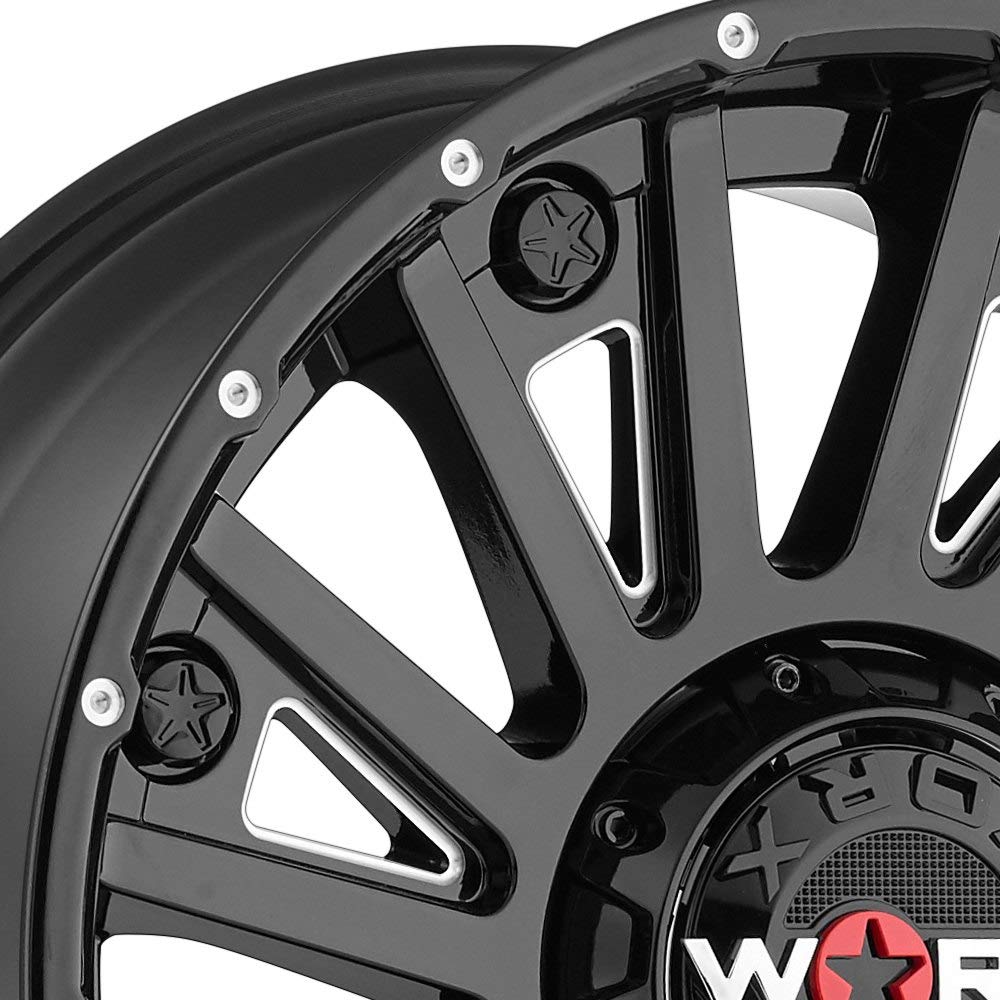 18x9 Ion Alloy 171 Black Wheel with Machined Lip - 8x165.1mm Bolt Pattern - Perfect for Trucks, SUVs & Off-Road Vehicles
