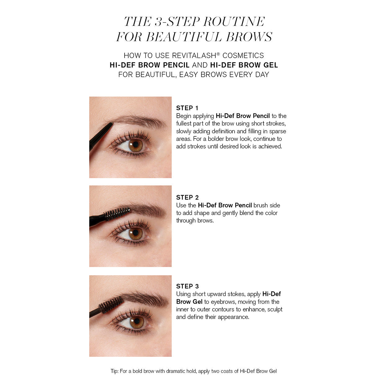 Revitalash Hi Def Brow Gel - Volumizing & Lengthening Eyebrow Gel for Fuller Brows - Perfect for Everyday Use & Special Occasions