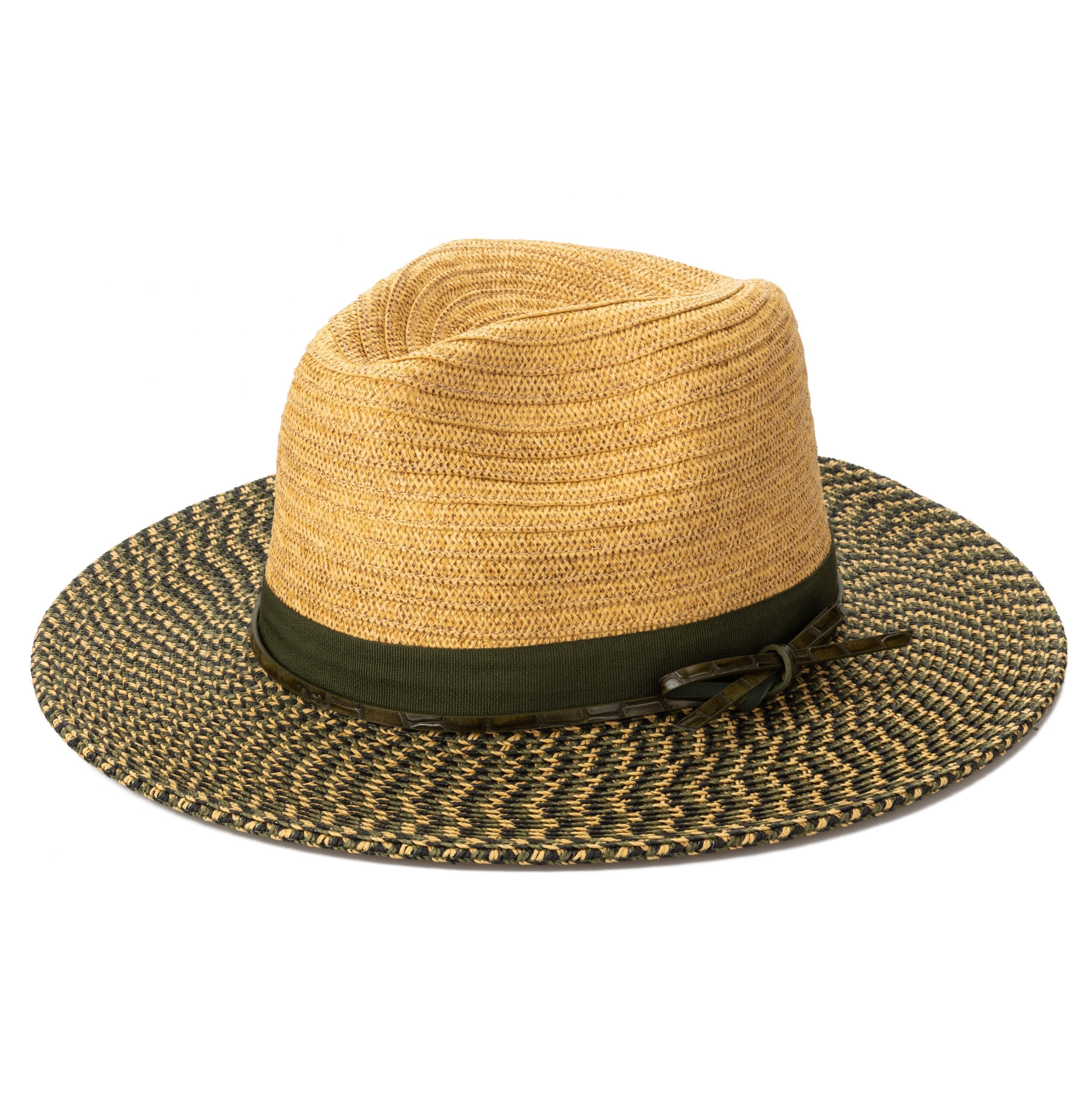 Stylish Women's Colorblock Fedora Hat with Decorative Band & Faux Leather Bow - Fashionable Sun Hat for Outdoor Events, Beach Vacations & Summer Outfits