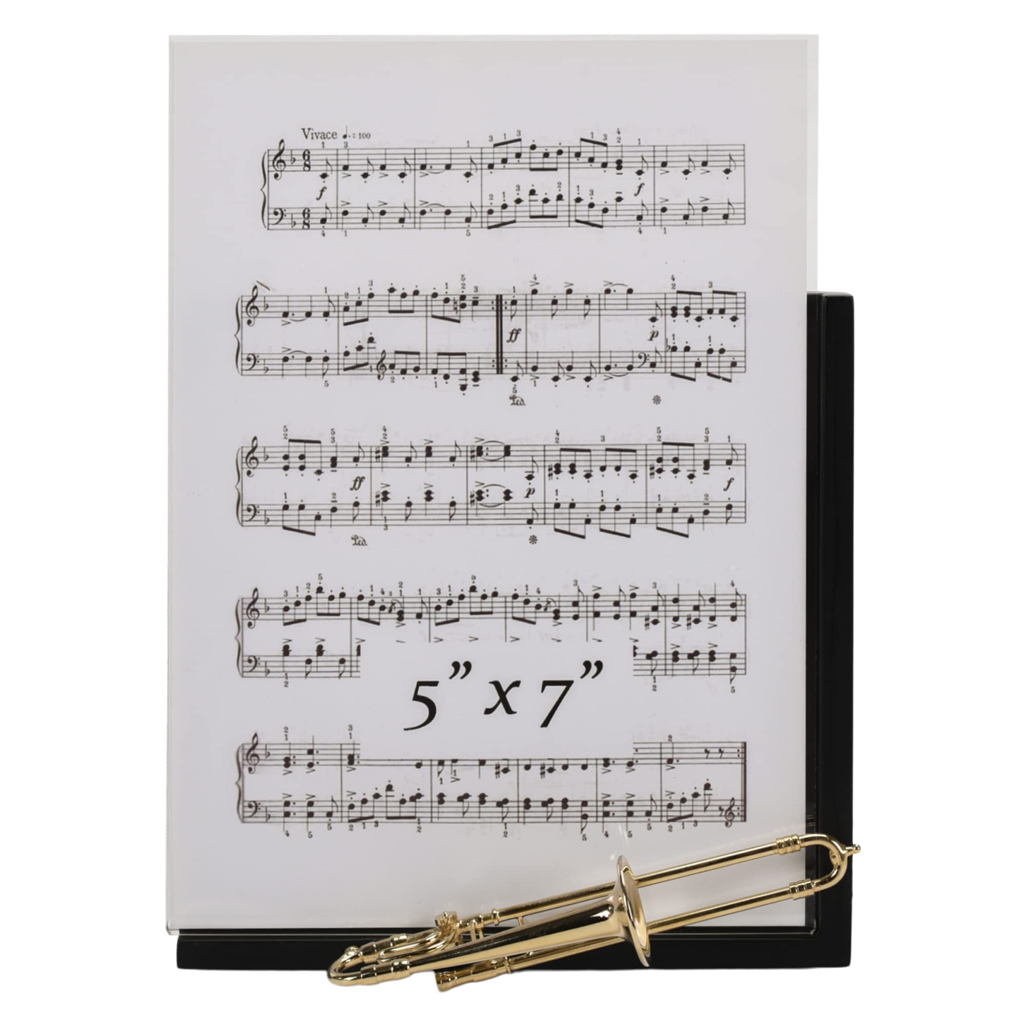 Broadway Trombone Themed Picture Frame Box - Perfect for Musician Gifts, Band Memorabilia Display & Music Lover Home Decor