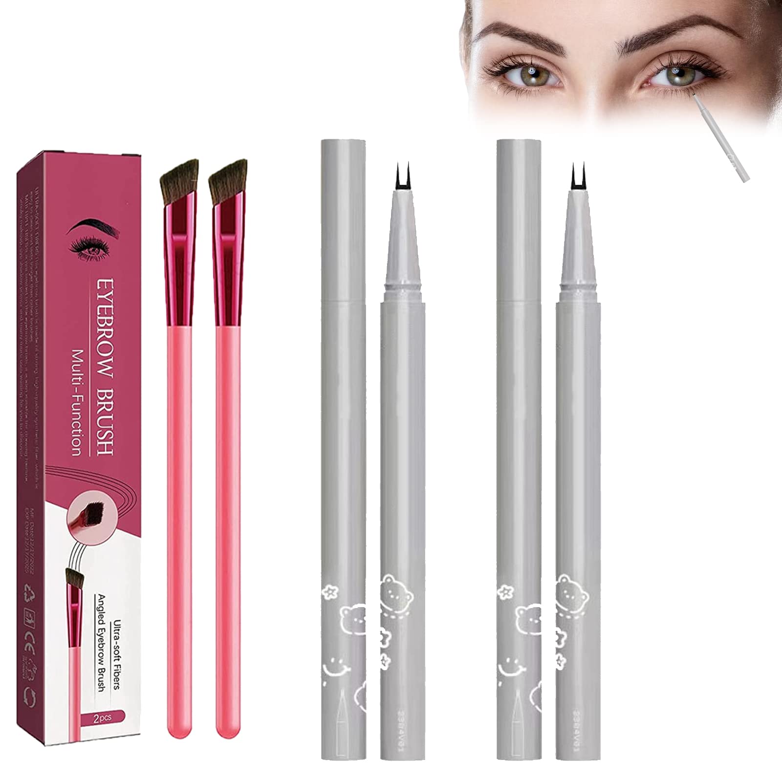 Waterproof Double Tip Liquid Eyeliner Pen - Black & Brown Eyeliner Pencil for Long-Lasting Smudge-Proof Makeup | Perfect for Daytime, Nighttime, and Special Occasion Looks