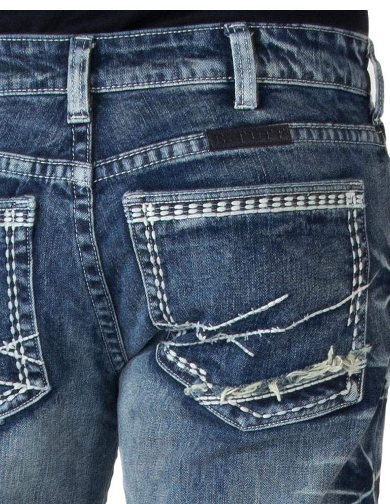 Western Jeans for Men - Monster Mike Bootcut Medium Wash Denim Pants | Casual Wear, Cowboy Style, Everyday Comfort