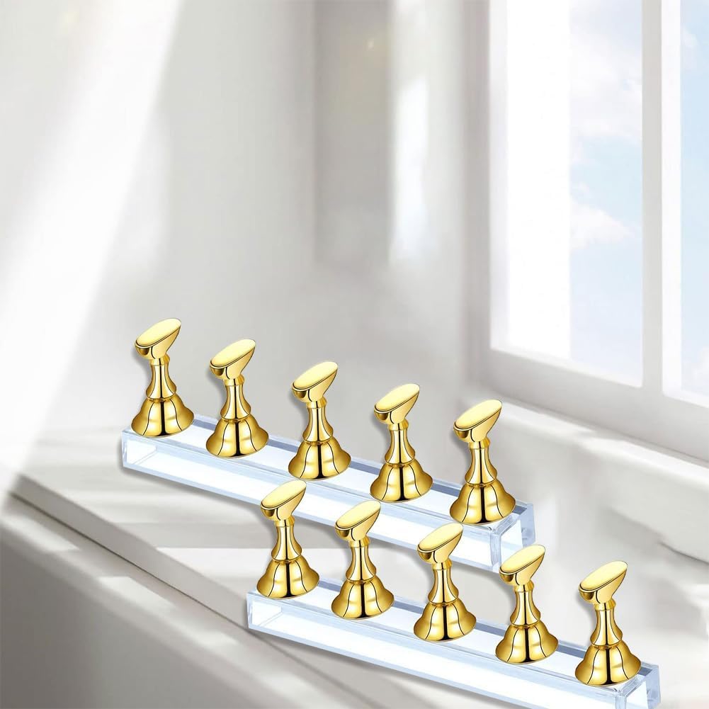 NAILWIND Magnetic Acrylic Nail Display Stand - Professional Nail Tip Holder for Salon & Home Use - Perfect for Nail Art Practice, False Nail Application & DIY Manicures (Black, 1 Set) - Ideal for Nail Technicians, Beauty Students & At-Home Nail Enthusiasts