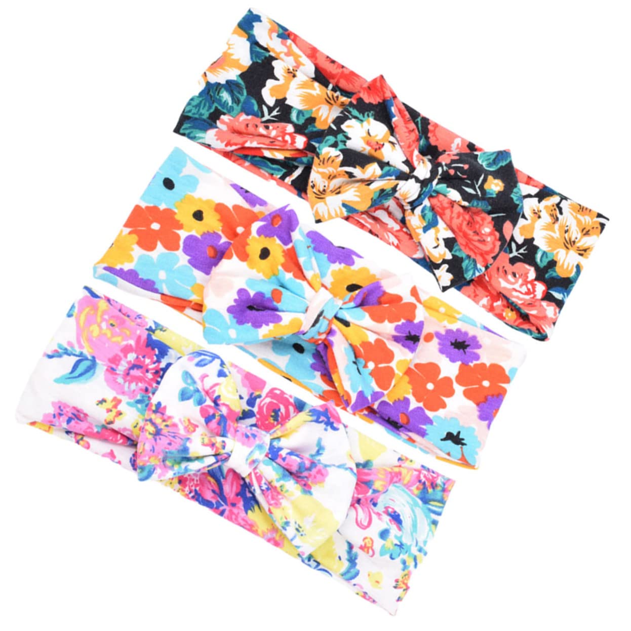 FOMIYES 3-Pack Floral Headbands for Women - Boho Hair Accessories with Bow, Bandana & Criss Cross Design - Perfect for Beach, Fitness, Sports & Casual Wear