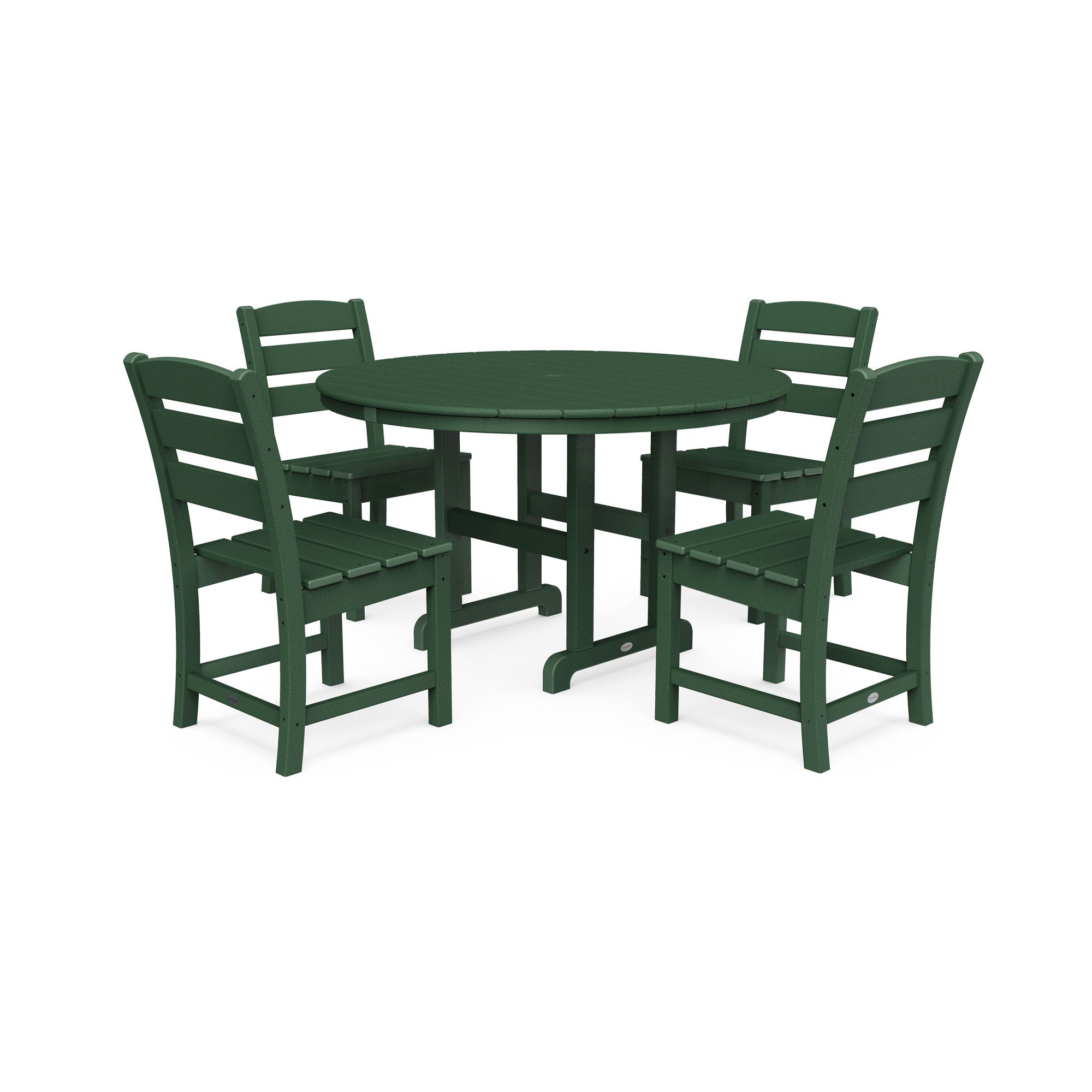 POLYWOOD Lakeside 5-Piece Round Outdoor Dining Set - Durable All-Weather Wicker Chairs & Table - Perfect for Patio, Garden, Poolside & Backyard Entertaining