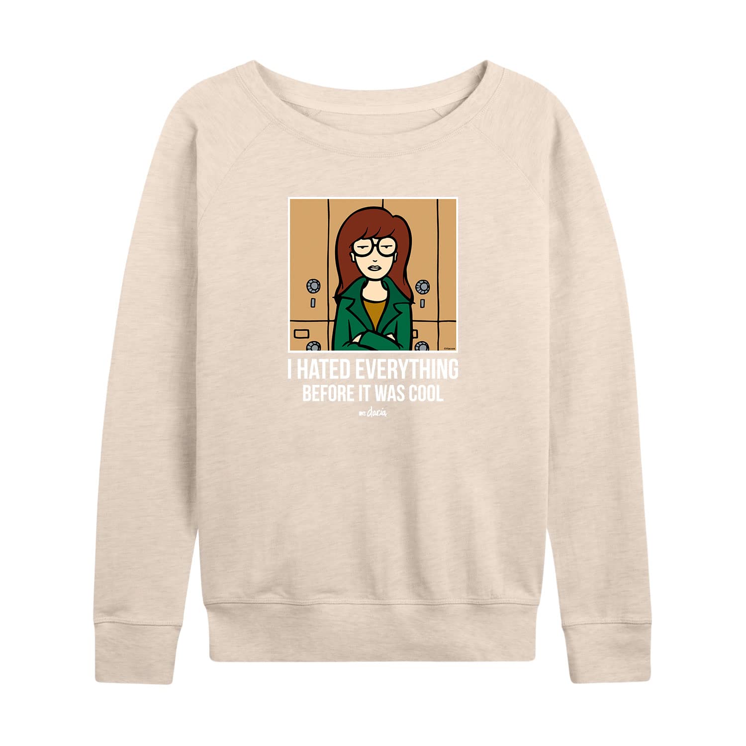 HYBRID APPAREL MTV Daria Women's Lightweight French Terry Pullover Hoodie - Soft Casual Sweatshirt for Lounge, Streetwear & Everyday Comfort