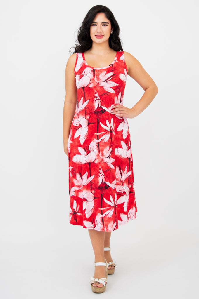 Evangelina Passion Bamboo Dress - Women's Flowy Summer Dress for Beach, Vacation & Casual Wear