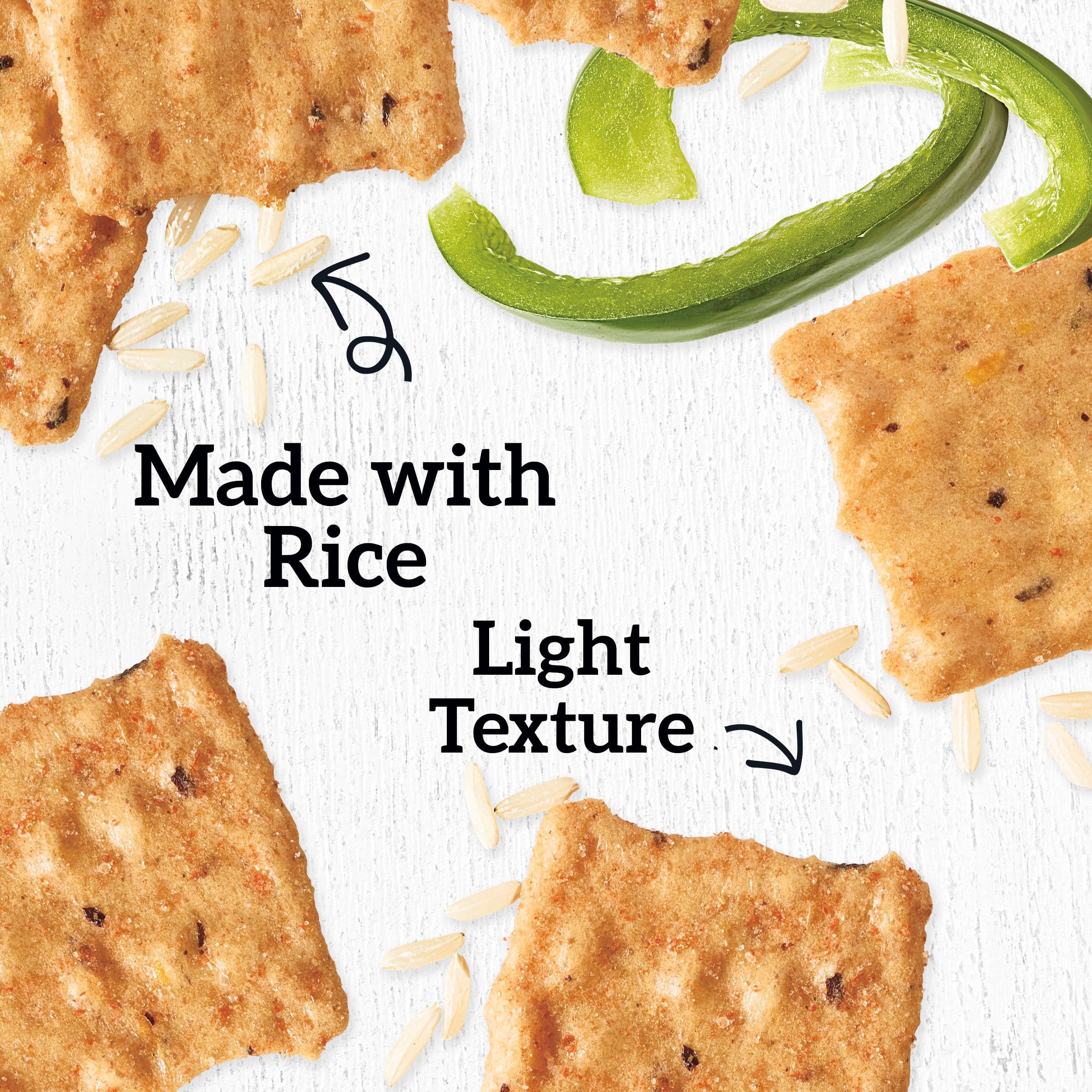 Good Thins Garden Veggie Rice Snacks - Gluten Free, Healthy Crackers for Adults & Kids - 3.5 oz Pack - Perfect for Lunchboxes, Office Snacks & On-the-Go