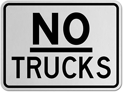 Vinyl Safety & Warning Stickers Bundle - No Trucks Sign M6 - 3 Pack (3.5
