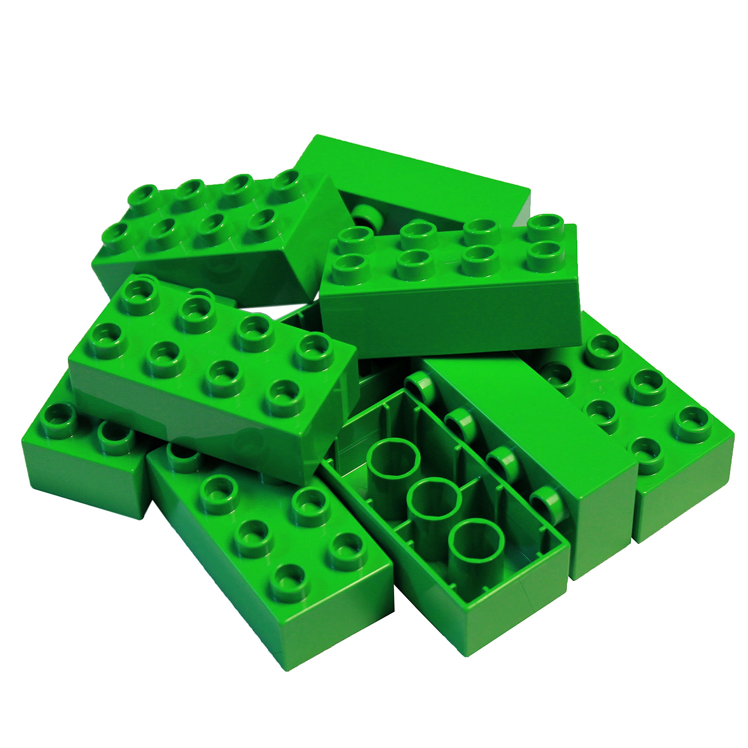 LEGO DUPLO Bright Green 2x4 Building Bricks (Pack of 10) - Perfect for Kids' Early Learning, Creative Play & Preschool Education