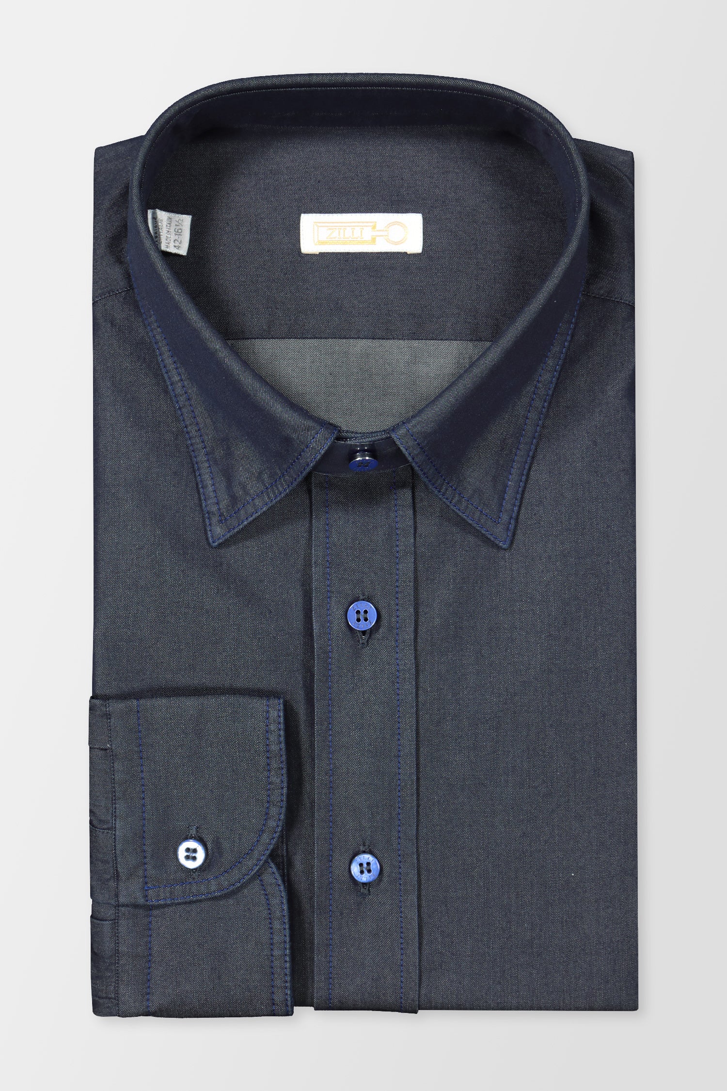 Zilli Blue Classic Men's Dress Shirt - Premium Cotton Formal Shirt for Business, Office & Special Occasions