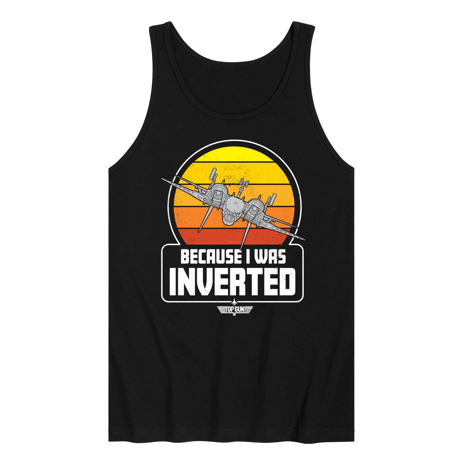 HYBRID APPAREL Top Gun Men's Jersey Tank Top - 'Because I Was Inverted' Movie Quote - Breathable Muscle Tee for Gym, Workout & Casual Wear