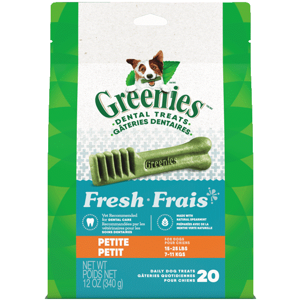 Greenies Fresh Petite Adult Dog Dental Treats for Small Dogs - 12oz Pack | Teeth Cleaning Chews for Tartar Control & Fresh Breath | Perfect for Daily Oral Care at Home or Travel