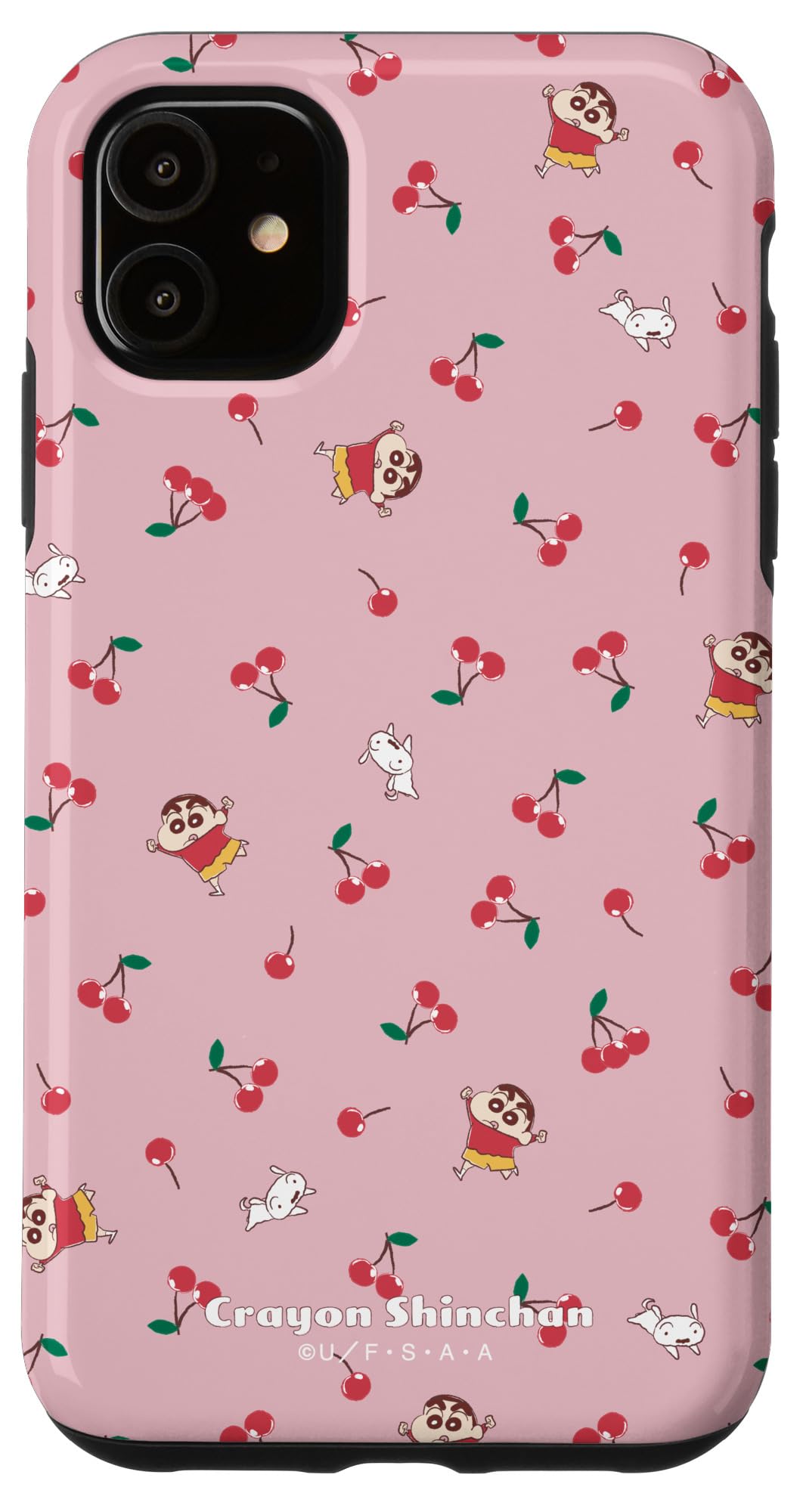 iPhone 11 Crayon Shin-chan Cherry Design Protective Case - Cute Anime Character Phone Cover for Daily Use, School & Travel