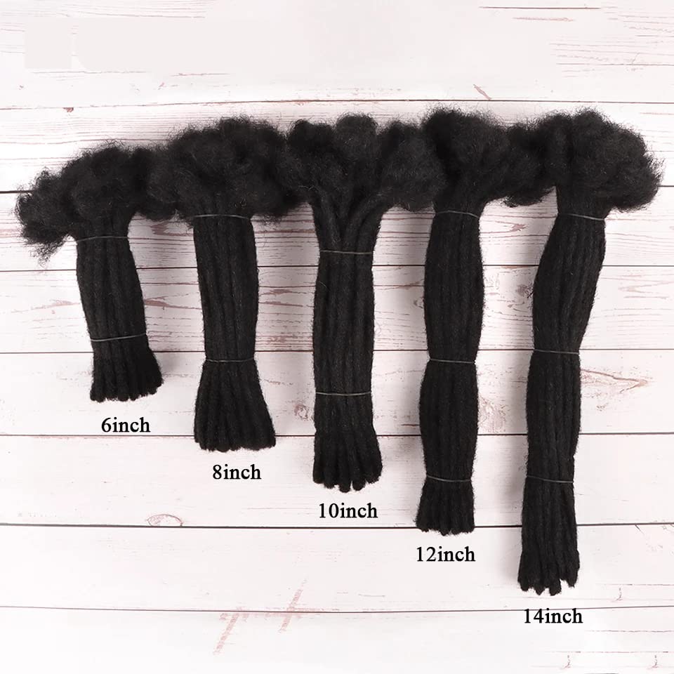 100% Real Human Hair Dreadlock Extensions - 8 Inch, 0.6cm Thickness, 60 Strands - Handmade Natural Black Locs for Women, Men & Kids - Dyeable, Curlable & Bleachable - Perfect for Daily Wear, Cosplay & Protective Styles