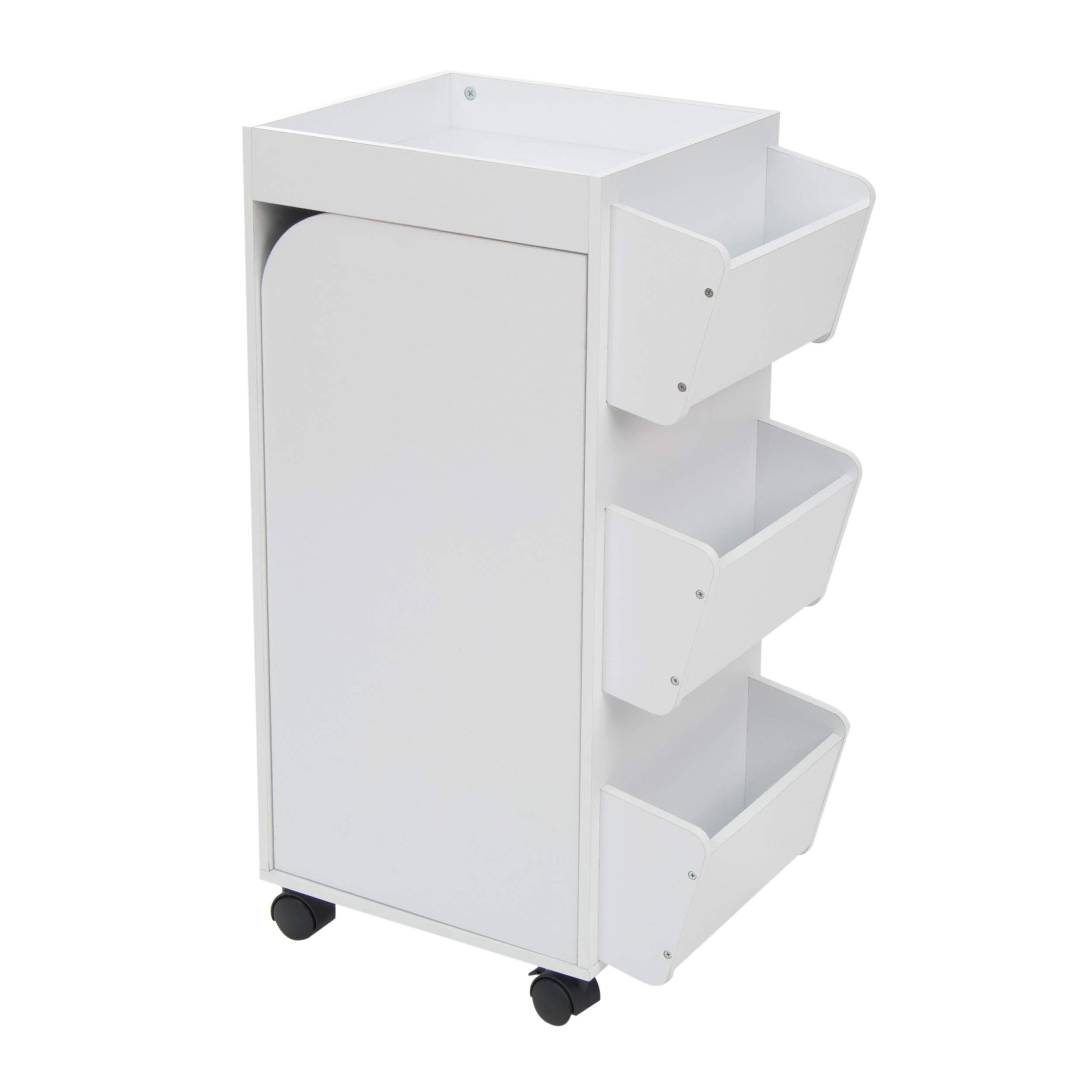 Studio Designs Swivel Organizer - White | 360° Rotating Desktop Storage for Office Supplies, Makeup, or Craft Tools | Perfect for Home Office, Beauty Vanity & Workspace Organization
