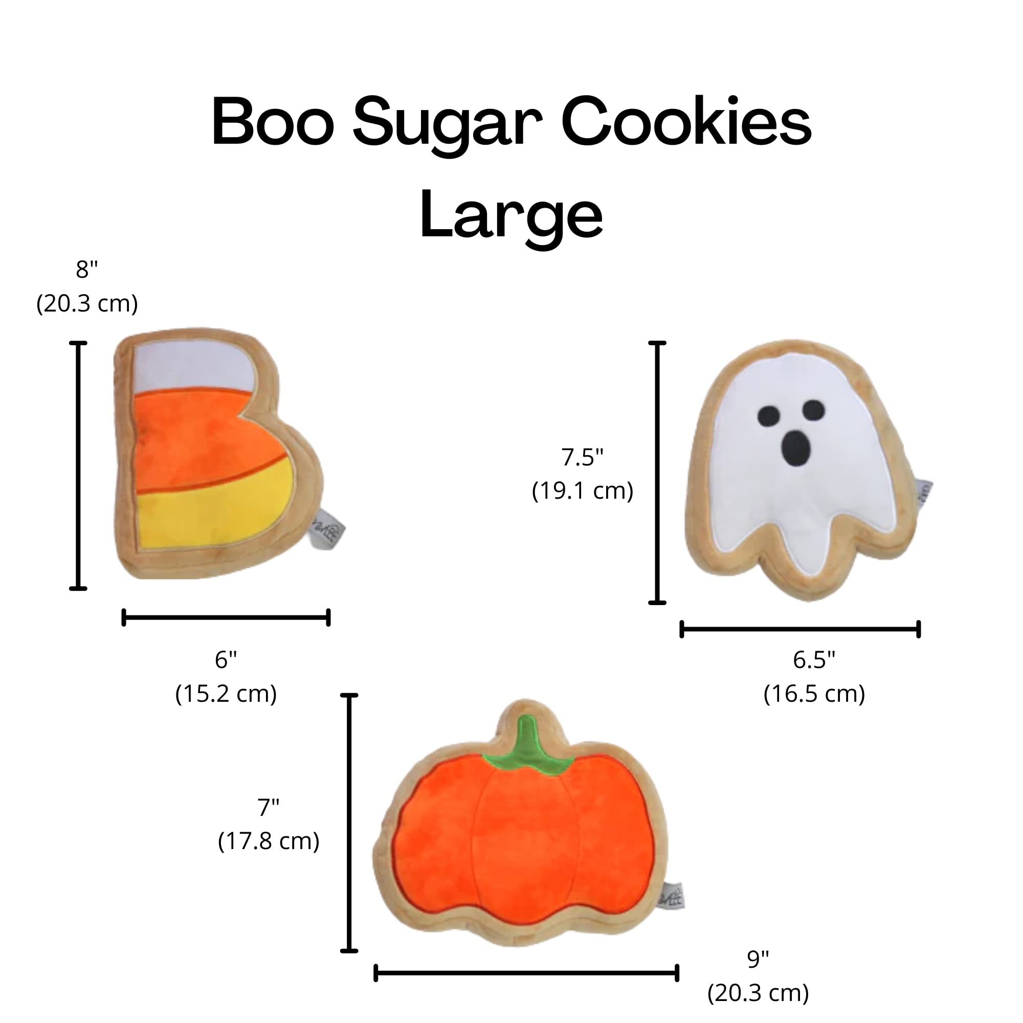 Midlee Boo Sugar Cookie Halloween Plush Dog Toy - Large Stuffed Animal for Dogs, Cute & Soft Puppy Chew Toy | Perfect for Halloween Decor, Pet Gifts & Cuddling