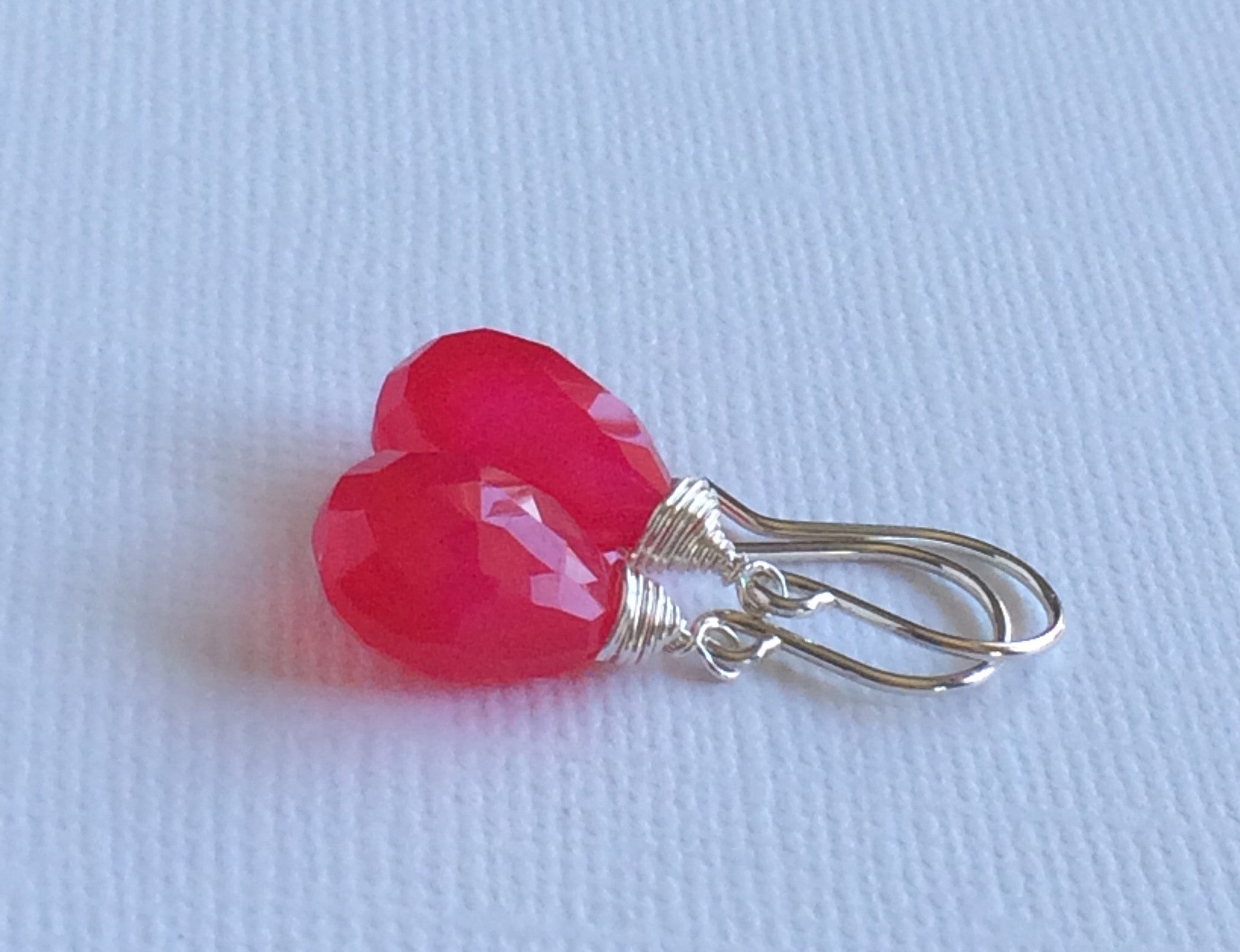 Nalani Raspberry Chalcedony Earrings - Handmade Boho Dangle Earrings for Women - Perfect for Casual Wear, Parties & Special Occasions