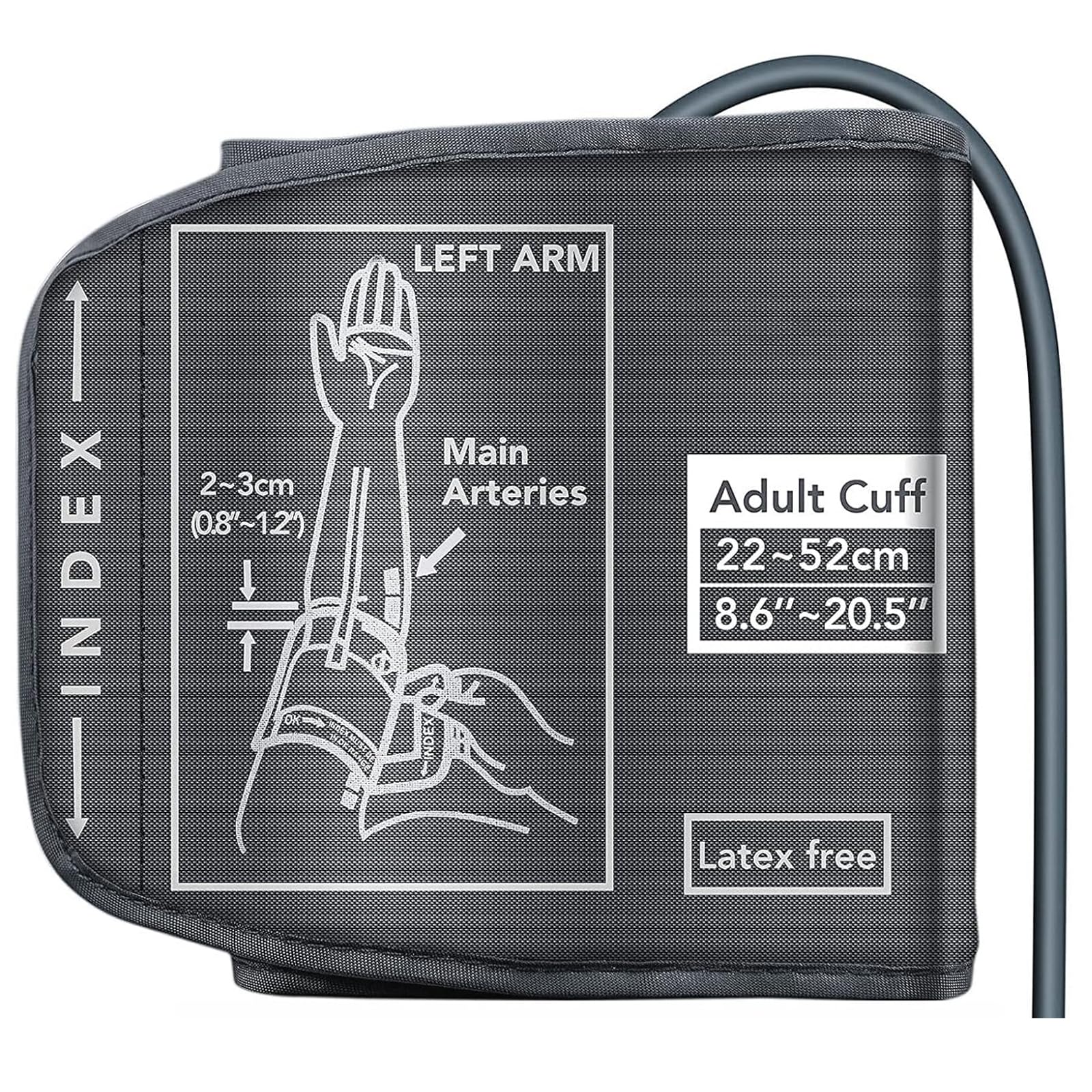 Omron BP Monitor Replacement XL Cuff 22-52cm - Adjustable Extra Large Blood Pressure Cuff with 4 Universal Interfaces | Compatible with Omron Blood Pressure Monitors | Ideal for Big Arms & Home Health Monitoring