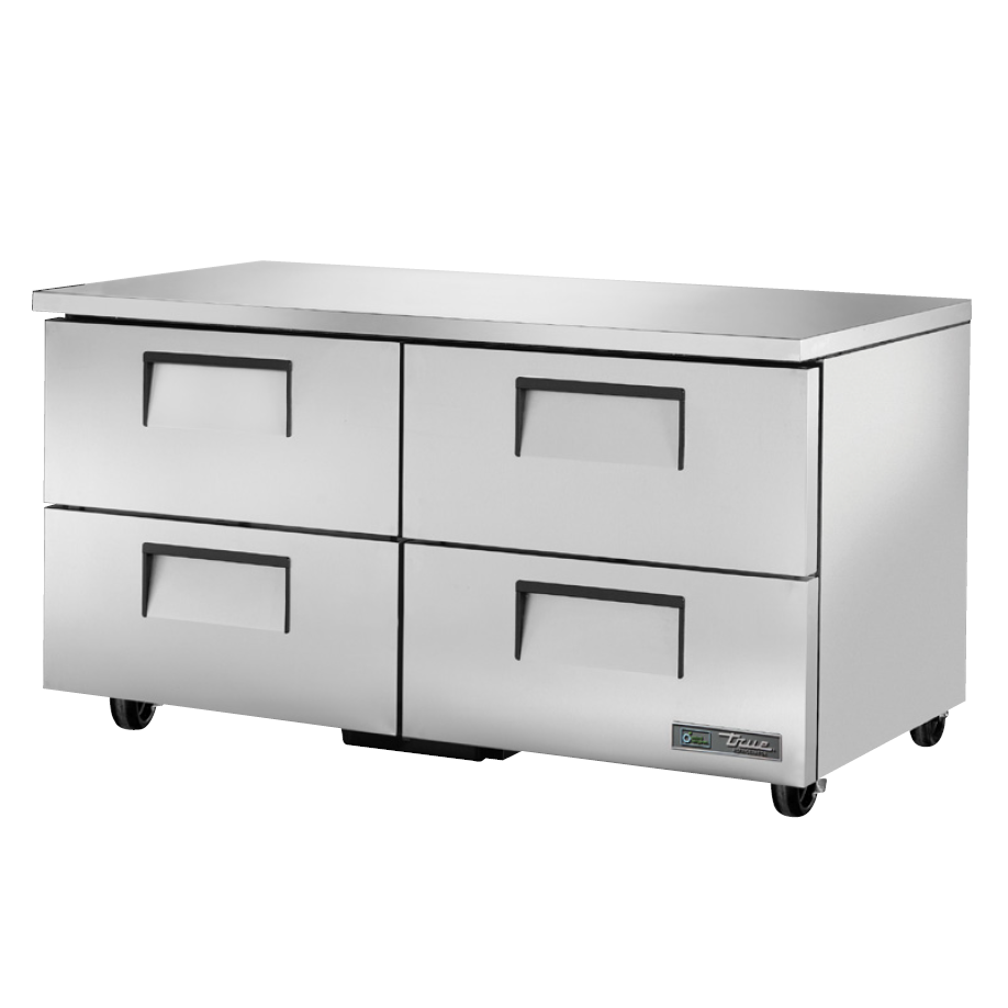 True 60 Undercounter Refrigerator with 4 Drawers - TUC 60D 4 - Compact Freezer for Kitchen, Bar, Office & Commercial Use