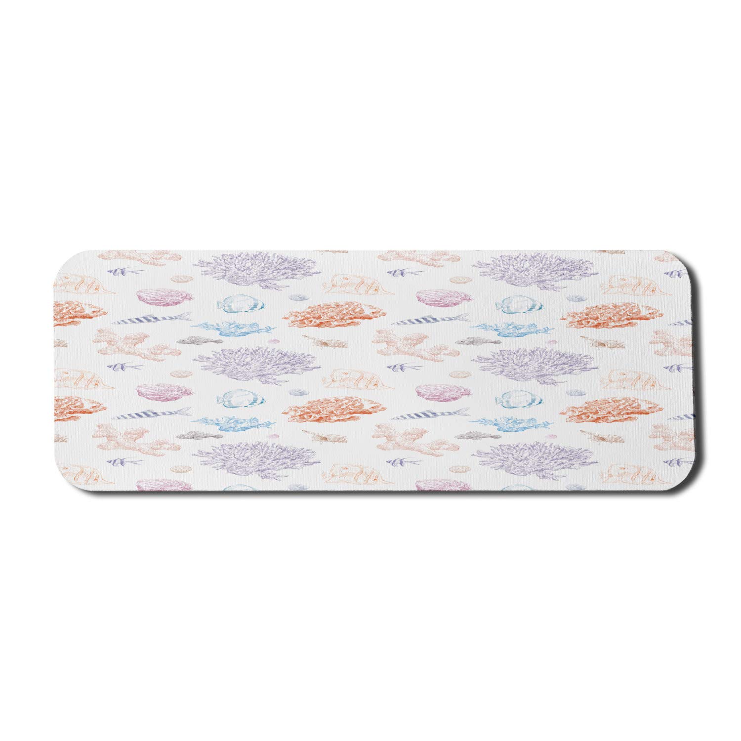 Ambesonne Marine Themed Computer Mouse Pad - Non-Slip Rubber Gaming Mousepad with Sea Life Design (Crabs, Coral Reef, Exotic Fish) 31