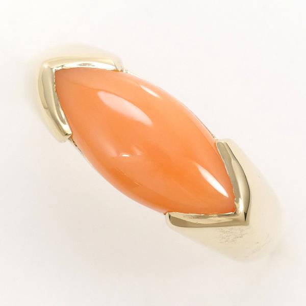 14K Yellow Gold Coral Ring for Women - Size 13.5 - Elegant Statement Jewelry for Beach Weddings, Anniversary Gifts & Special Occasions