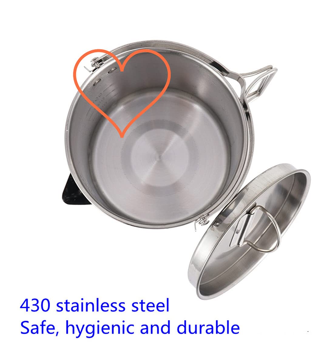Stainless Steel Camping Kettle - 1.2L Outdoor Hanging Pot for Mountaineering, Picnics & Coffee Brewing | Portable Cookware for Backpacking, Hiking & Outdoor Adventures