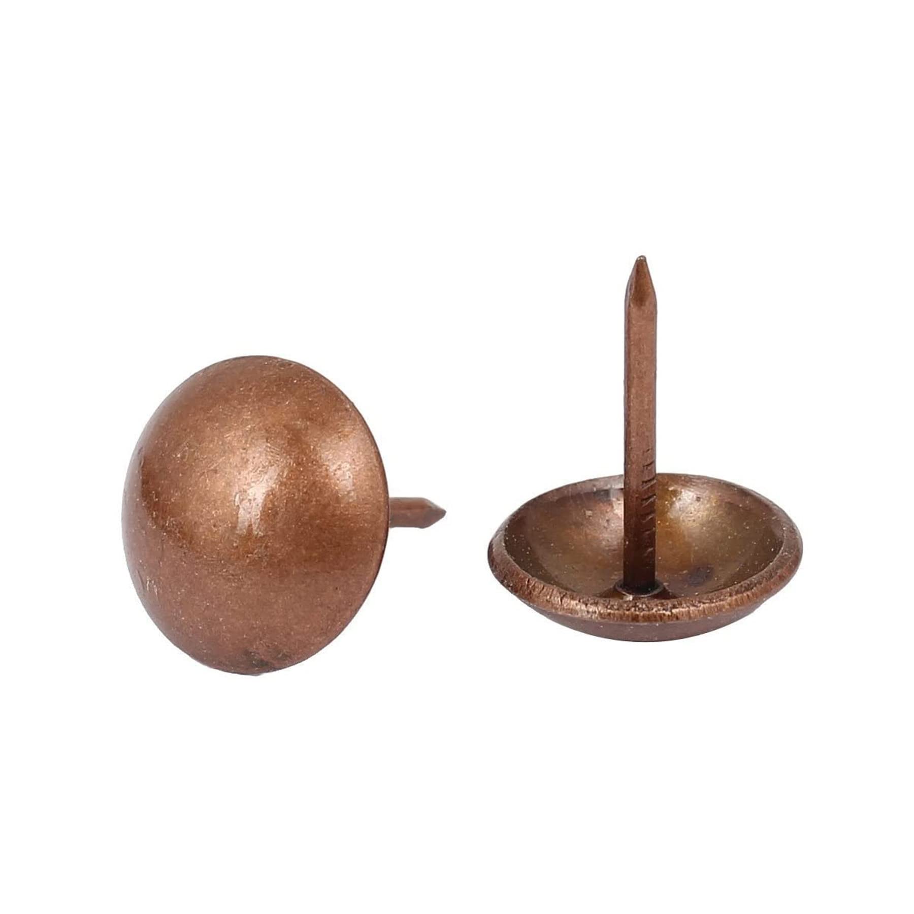 1 Inch Round Large-Headed Antique Red Copper Upholstery Nails - 30Pcs for Furniture, Cork Board, Wood Decor & DIY Projects - Perfect for Sofa Repair, Cabinet Restoration and Vintage Home Decoration