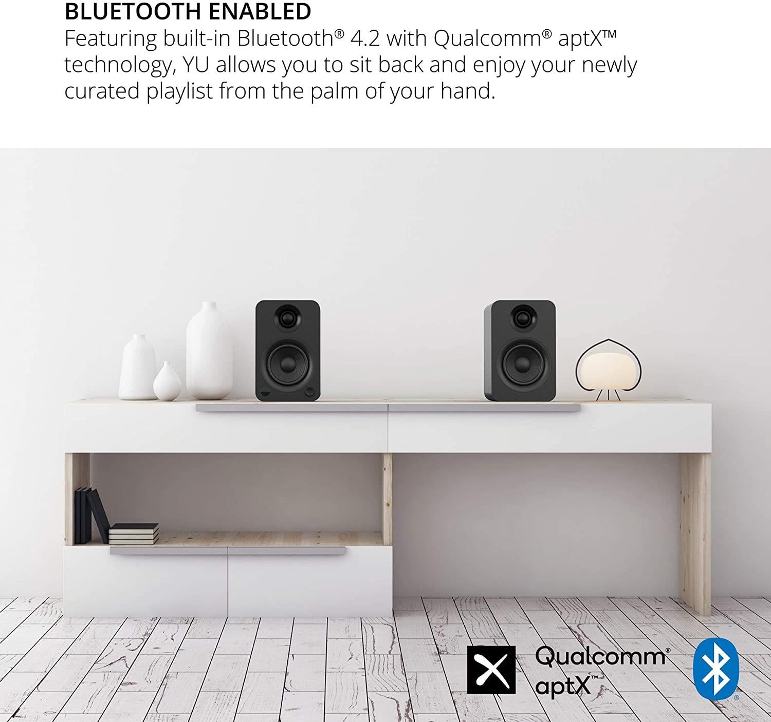 Kanto YU Powered Bluetooth Speakers - High-Quality Wireless Audio for Home, Office, and Studio Use