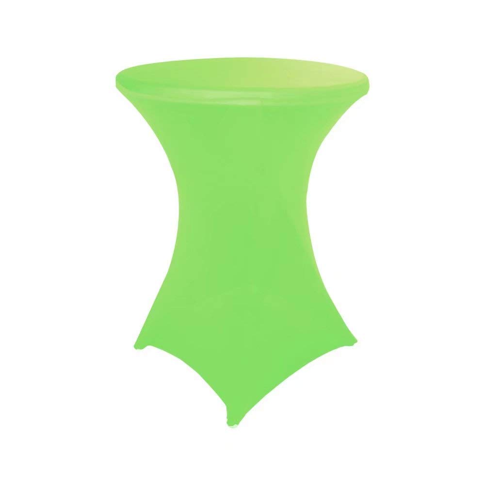 36 Inch Highboy Cocktail Round Stretch Spandex Table Cover - Waterproof Fitted Tablecloth for Party, Wedding, Banquet (Apple Green) - Perfect for Bar Tops, Buffet Tables & Event Decorations