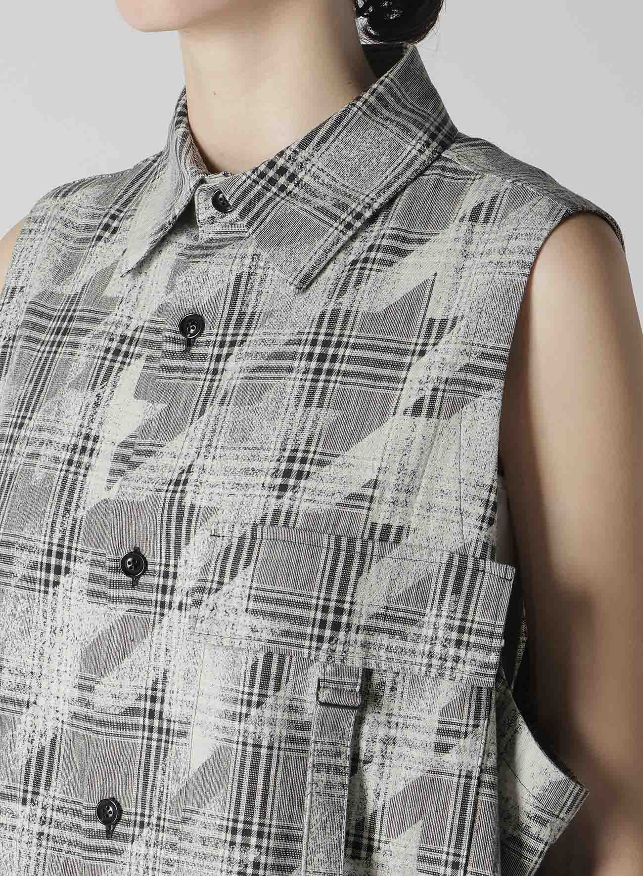 Stylish Cotton Linen Plaid Houndstooth Sleeveless Shirt Dress for Women | Casual Summer Dress for Outings, Beach, and Office Wear