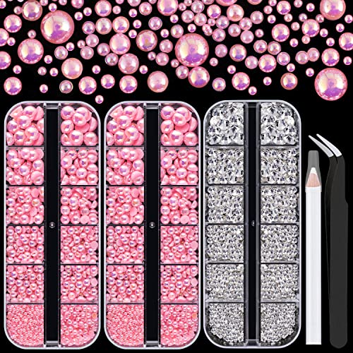 Clear Crystals + Light Pink AB Pearls