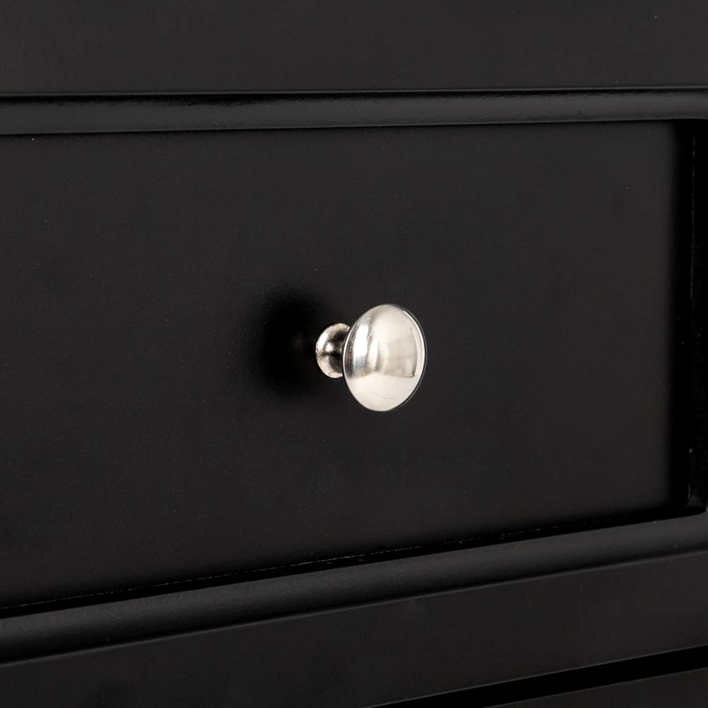 Henf Set of 2 Nightstand with 2 Drawers - Solid Wood Bedside Table with Stable Frame, Black End Table for Bedroom - Perfect for Storing Books, Lamps & Bedroom Essentials