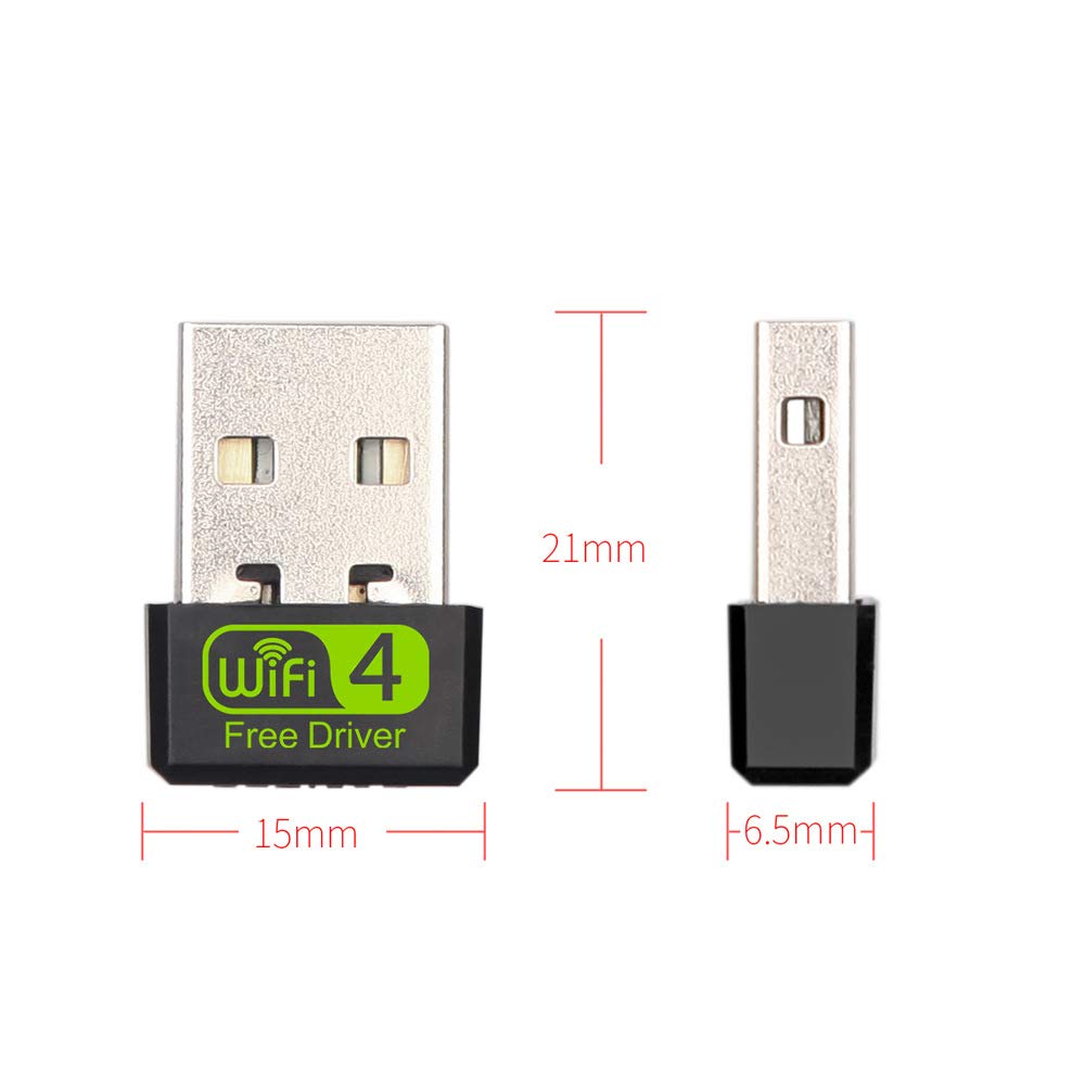 PARMI USB WiFi Adapter 150Mbps - 2.4GHz Wireless Network Adapter for Laptop, Desktop, PC - Mini WiFi Dongle with High-Speed Internet Connection - Compatible with Windows 10/8/8.1 - Perfect for Home Office, Online Gaming & Streaming