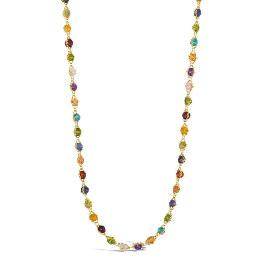 Exquisite Multi-Colored Gemstone Woven Necklace for Women | Handmade Bohemian Beaded Jewelry | Perfect for Festivals, Weddings & Boho Fashion