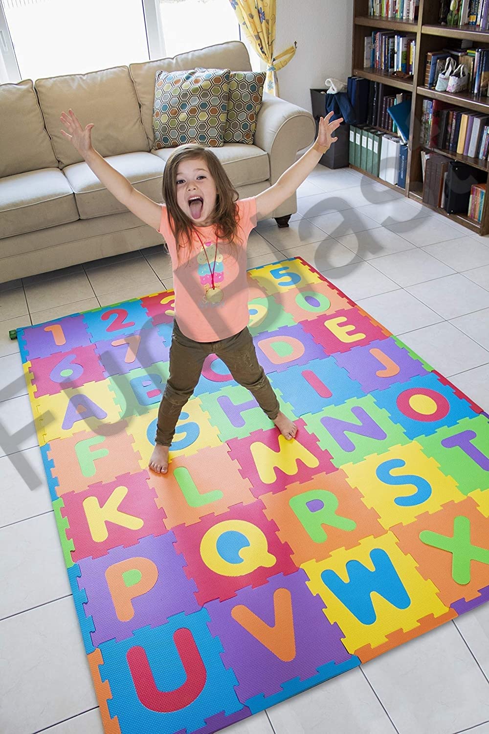 FunBlast 36pcs Kids Foam Puzzle Mat - Alphabet & Number Learning Playmat for Toddlers - Home & Classroom Use