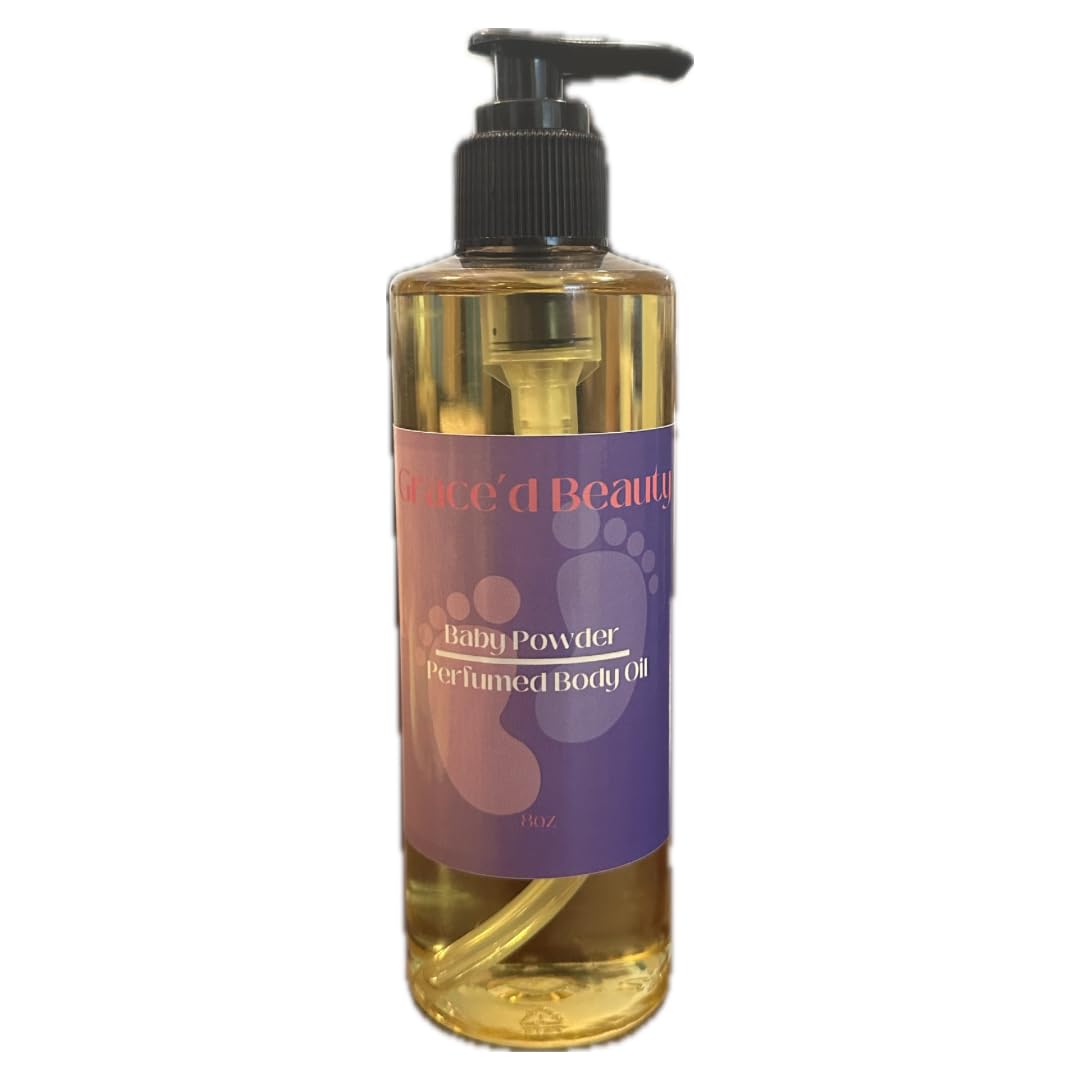 Grace'd Beauty - Baby Powder Scented Body Oil for Soft, Smooth Skin | Perfect for Daily Moisturizing & Relaxation After Shower or Bath