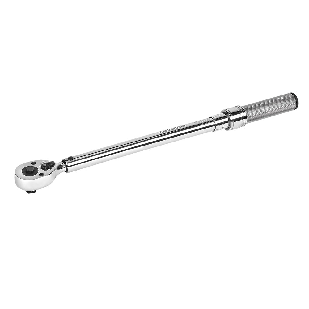 Klein Tools 57005 Torque-Sensing Wrench - 30 to 250 Inch/Pound Range, Micro-Adjustable Square-Drive Ratchet Head - Perfect for Automotive Repair, Industrial Maintenance & DIY Projects