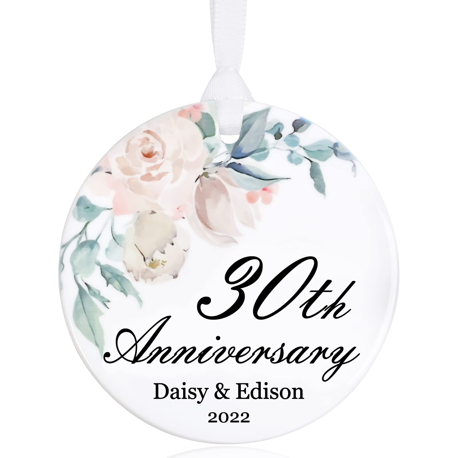 Custom Personalized Anniversary Wedding Christmas Ornaments - Engraved Years of Marriage Gift for Couples - Unique Christmas Tree Decor for Wedding, Christmas & Home Décor - Perfect for Anniversaries, Holidays & Special Occasions