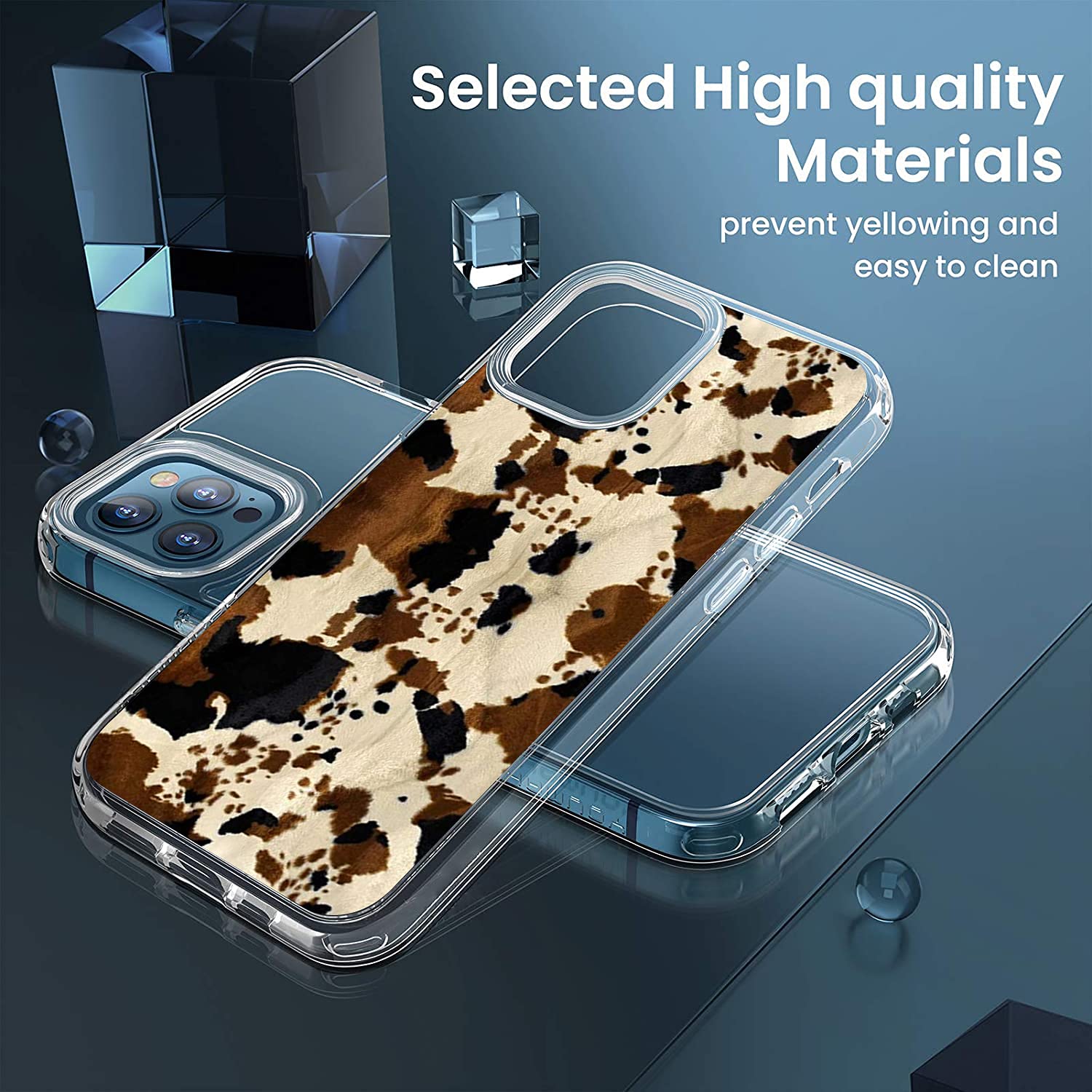 Cow Print Phone Case for iPhone 12 Pro Max - Western Cowhide Design Shockproof TPU Case for Men & Women | Perfect Cowgirl Cowboy Gift, Farm Animal & Country Style Accessory | Great for Ranch Life, Rodeo Events & Western Fashion Enthusiasts