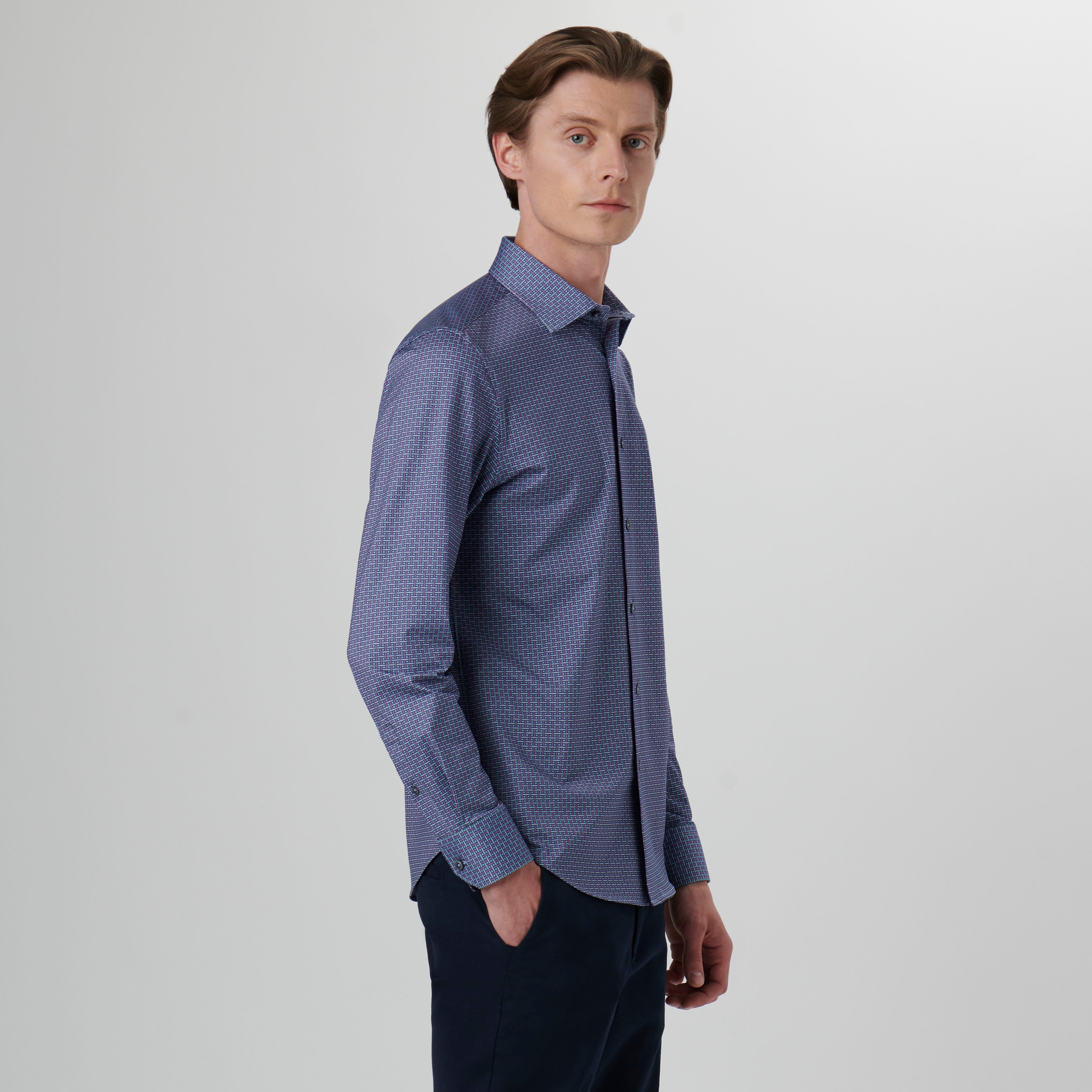 James Basketweave Cotton Shirt for Men - Soft Breathable Button Down Casual Shirt - Perfect for Office, Date Night & Outdoor Activities