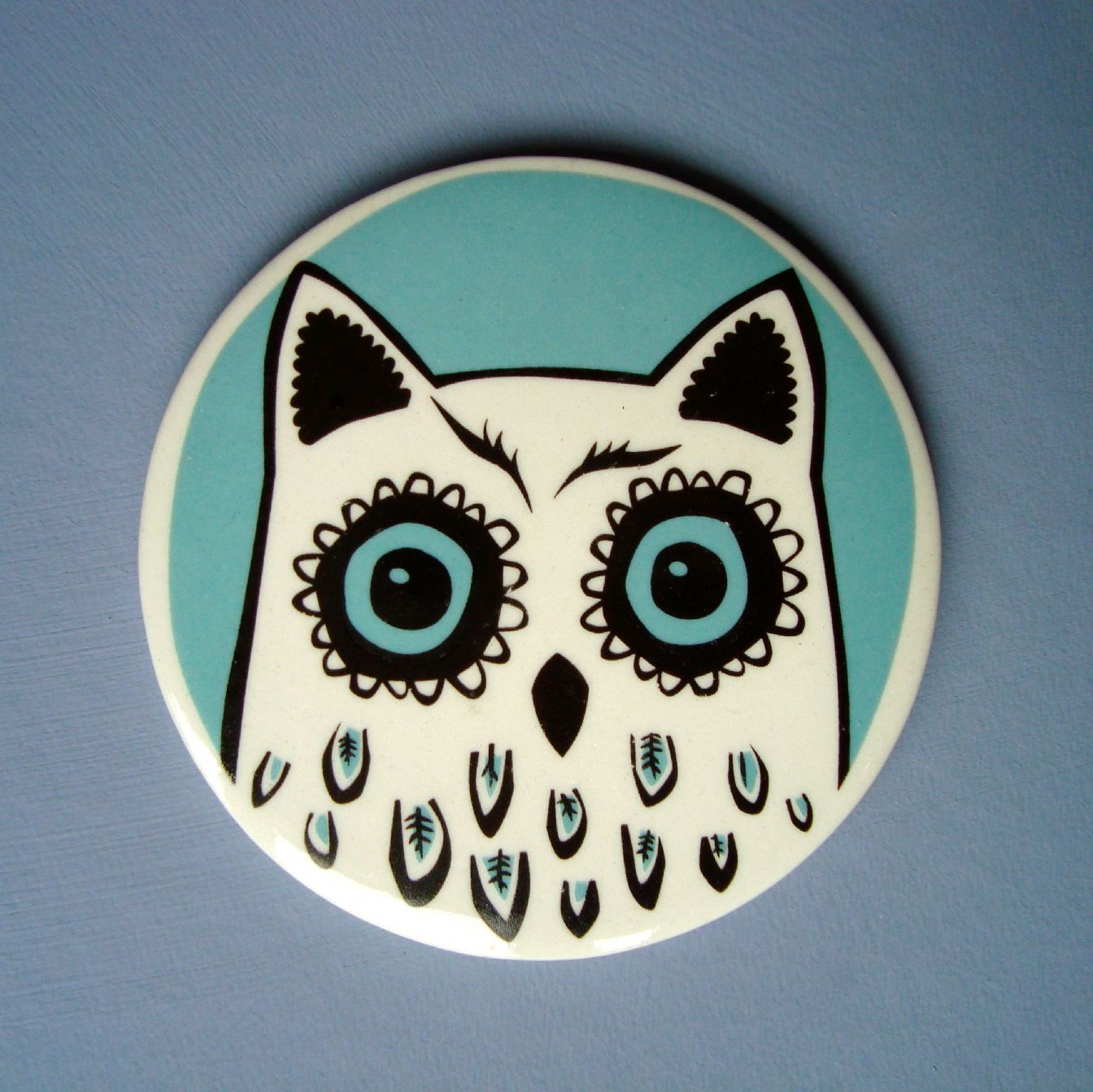 Handmade Ceramic Owl Coasters Set of 4 - Unique Home Decor for Coffee Table & Kitchen - Perfect Gift for Owl Lovers & Housewarming