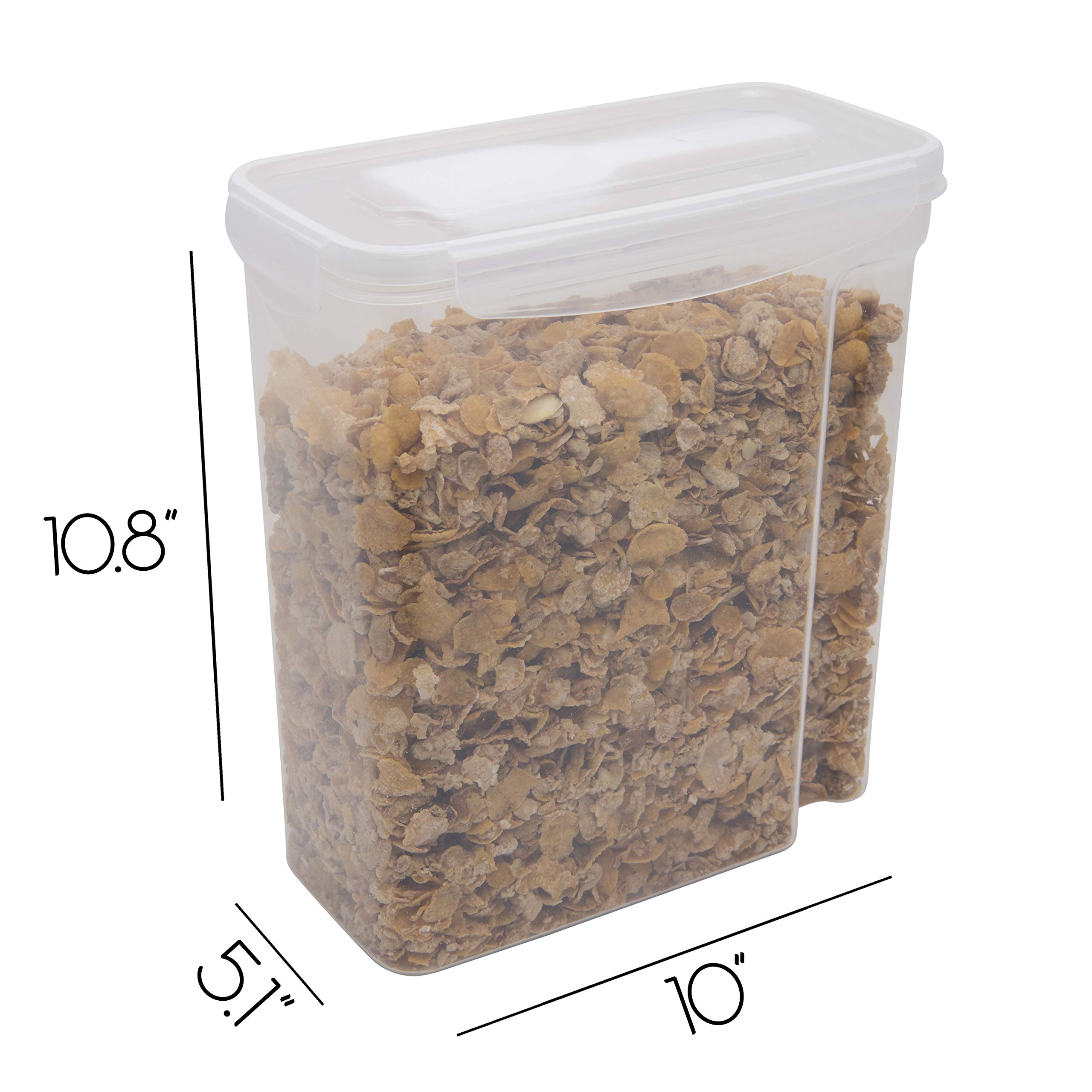 2 Pack Airtight Cereal Storage Containers with Scooper - Medium Clear Food Storage Bins for Kitchen & Pantry Organization - Keep Cereal, Snacks, and Dry Foods Fresh - Perfect for Breakfast, Baking, and Meal Prep