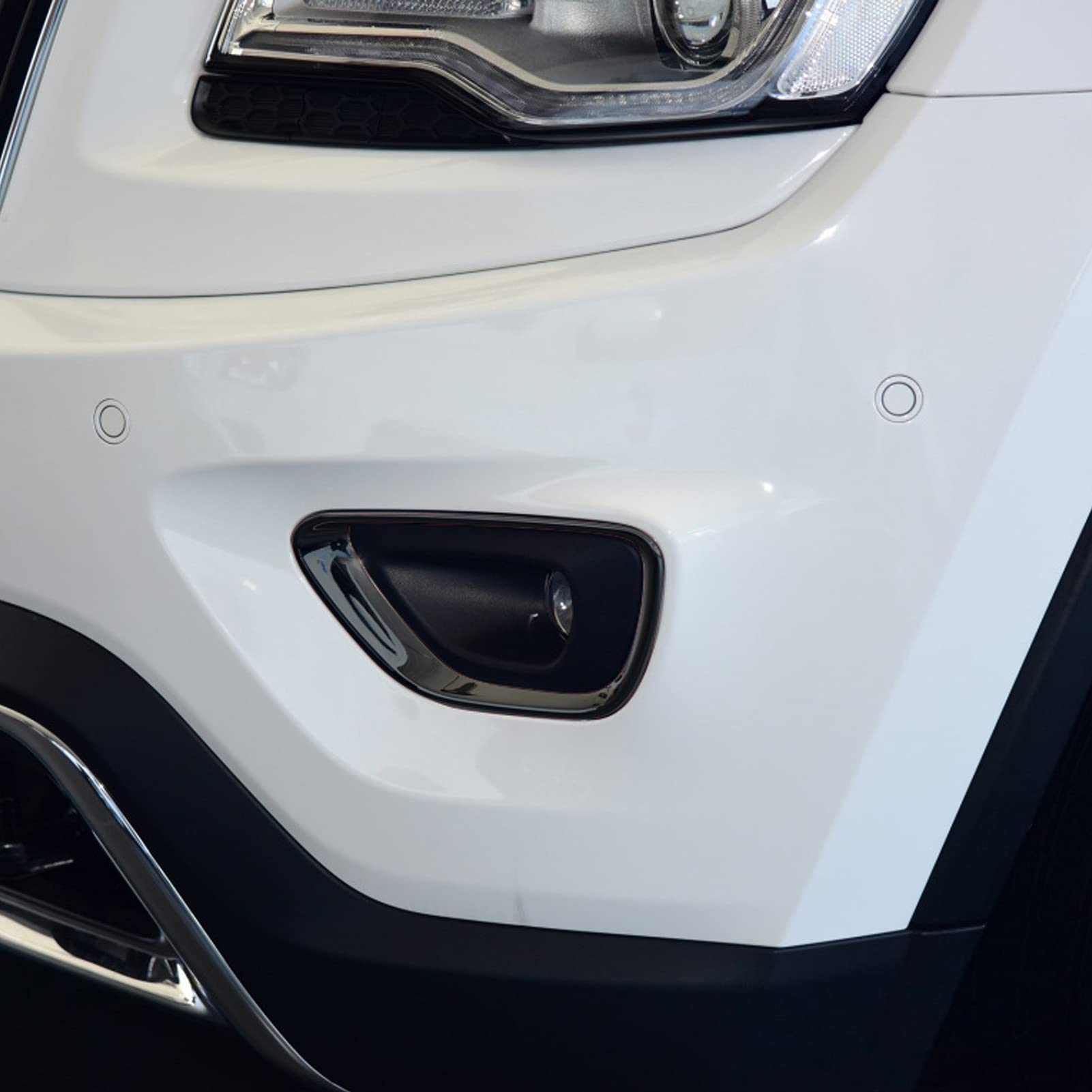 JeCar Front Fog Light Trim Cover & Fog Lamp Bezel - Black Exterior Accessories Compatible with Jeep Grand Cherokee 2014-2016 | Upgrade Your Off-Road Style & Nighttime Visibility