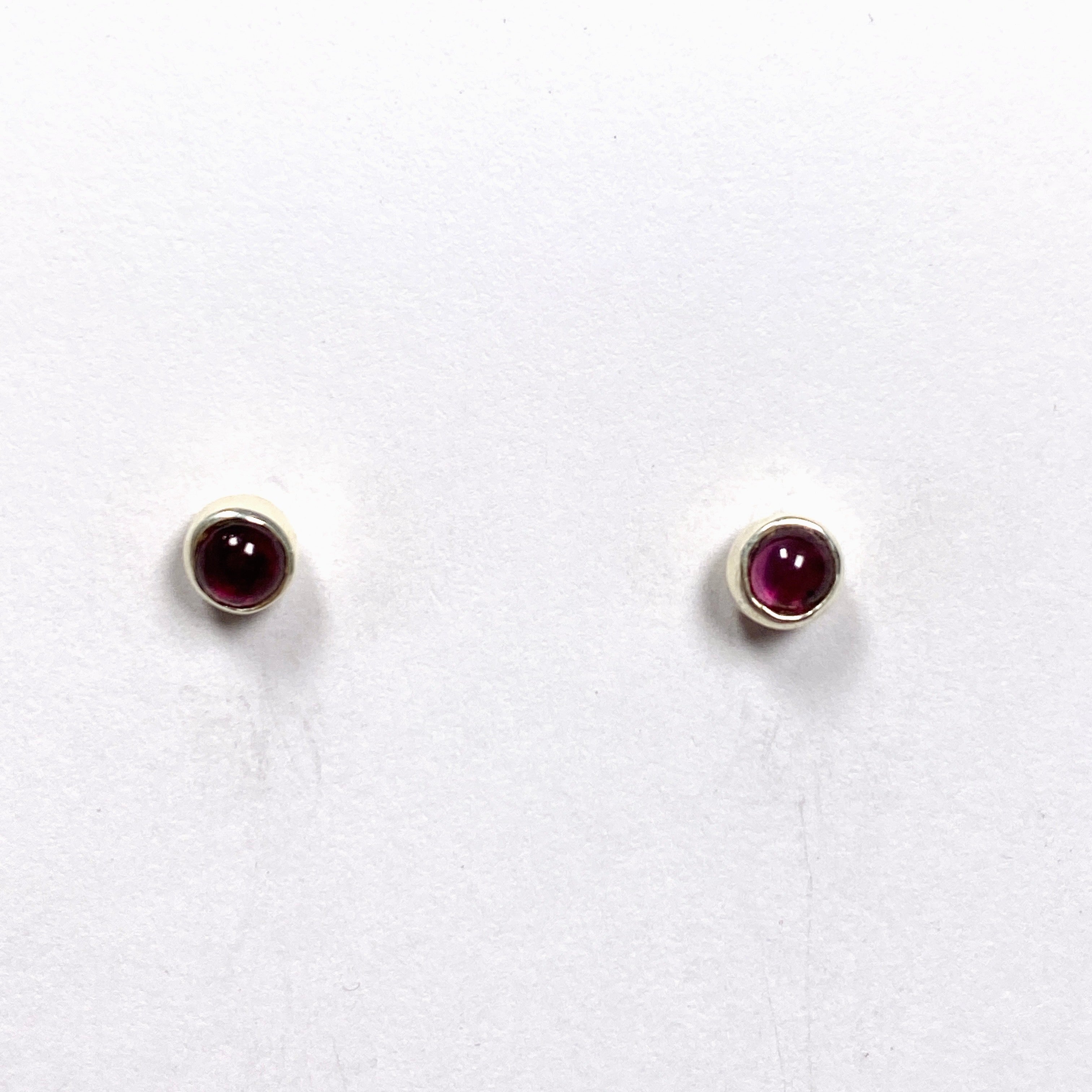 Natural Gemstone Cabochon Stud Earrings - Small Round Bezel Set for Women - Perfect for Daily Wear, Gifts & Jewelry Making