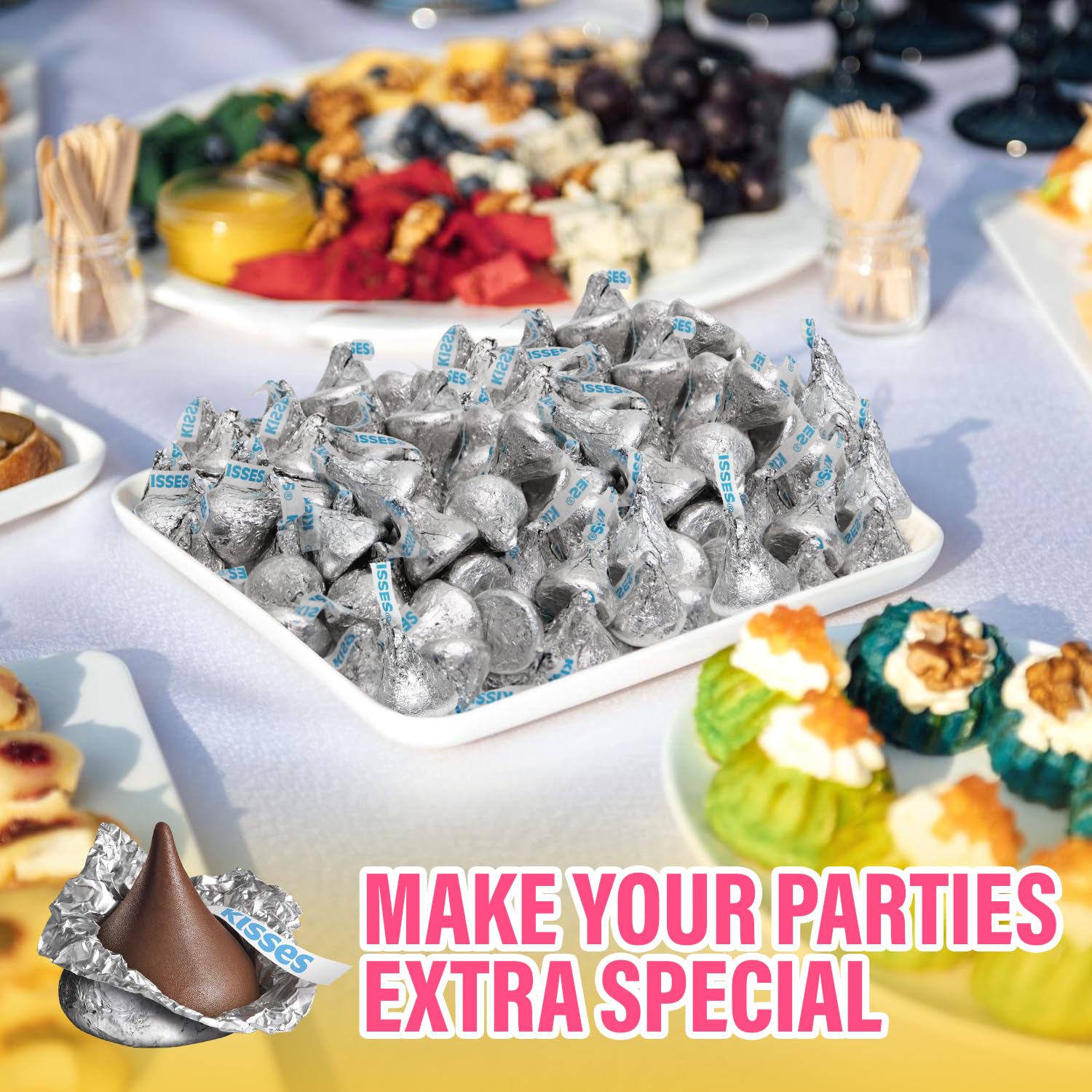 Hershey's Milk Chocolate Kisses Bulk (4 Lb) - Delicious Party Candy for Holidays, Weddings & Candy Buffets - Perfect Sweet Treat for Gifts, Celebrations & Everyday Snacking