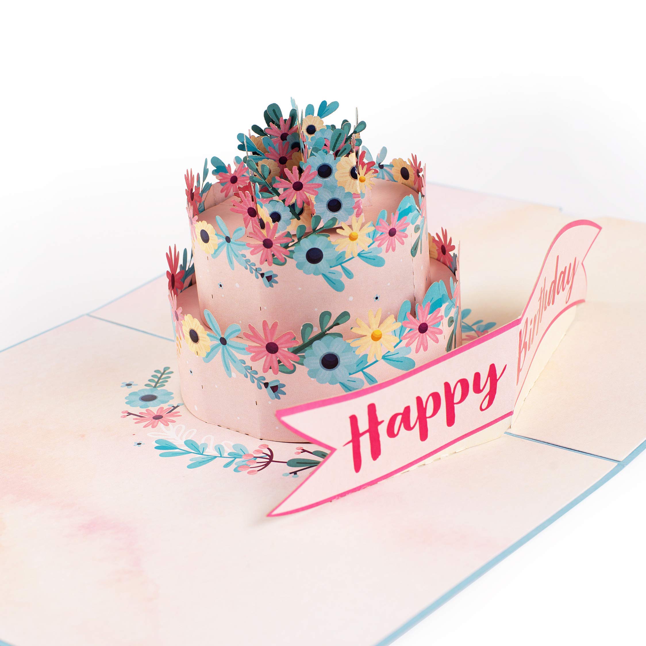 TRUANCE 3D Pop Up Birthday Card with Cake & Flowers - Unique Greeting Card for Mom, Dad, Wife, Husband, Daughter, Sister & Friend | Perfect for Birthday Wishes, Celebrations & Special Occasions